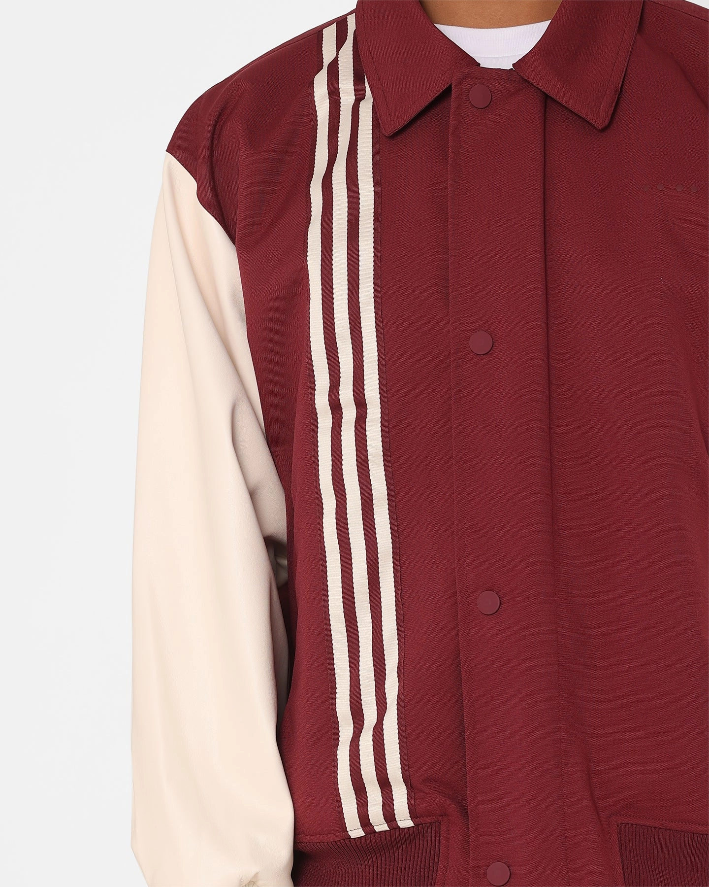 Adidas Metro Varsity Jacket Shadow Red Double Layered Edging Merchandise