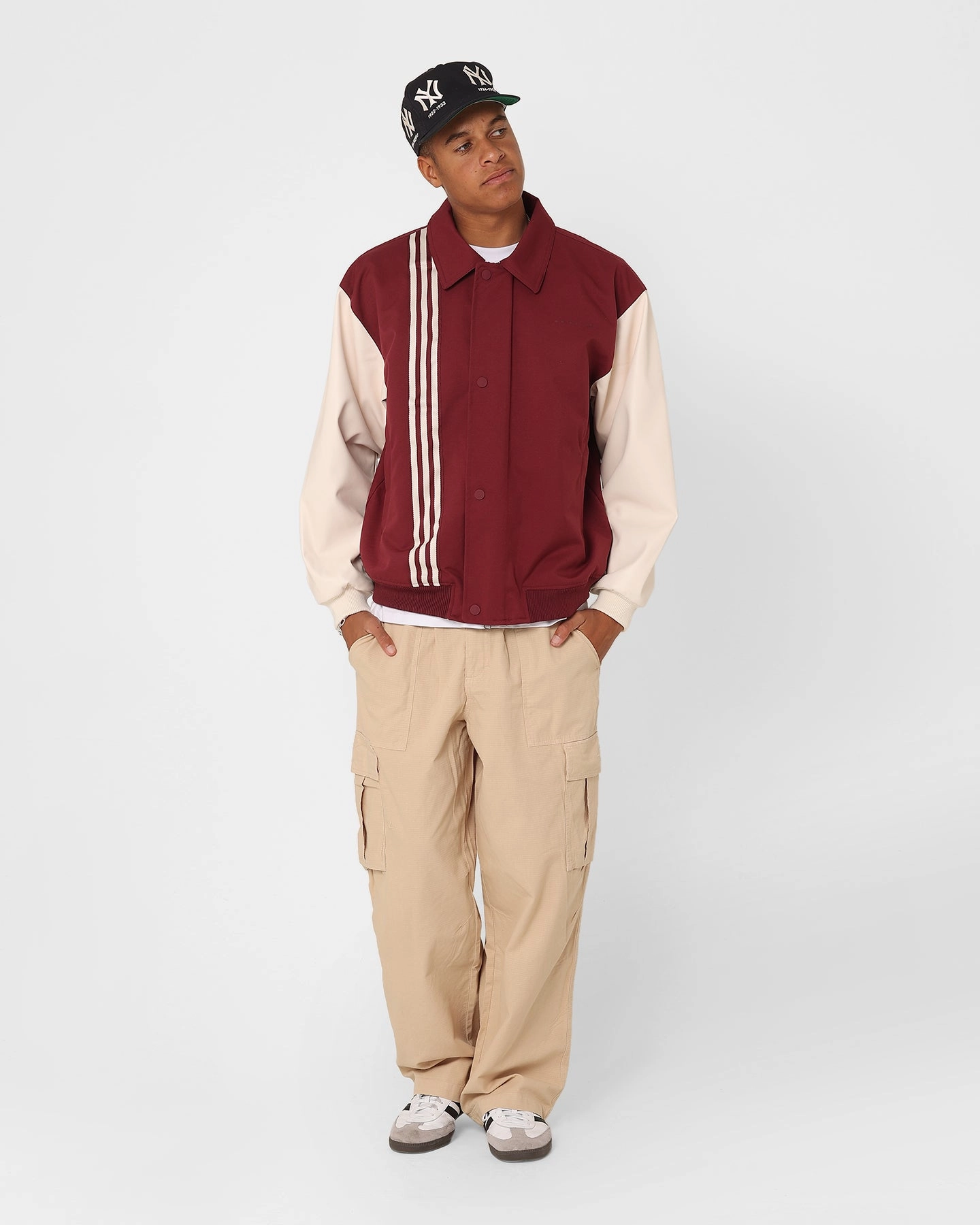 Adidas Metro Varsity Jacket Shadow Red Casual Use DropShoulder
