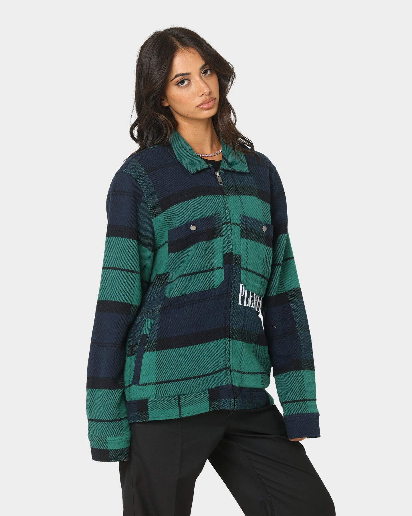 Zip Off Detailing HUF X Pleasures Blackwatch Work Jacket Navy