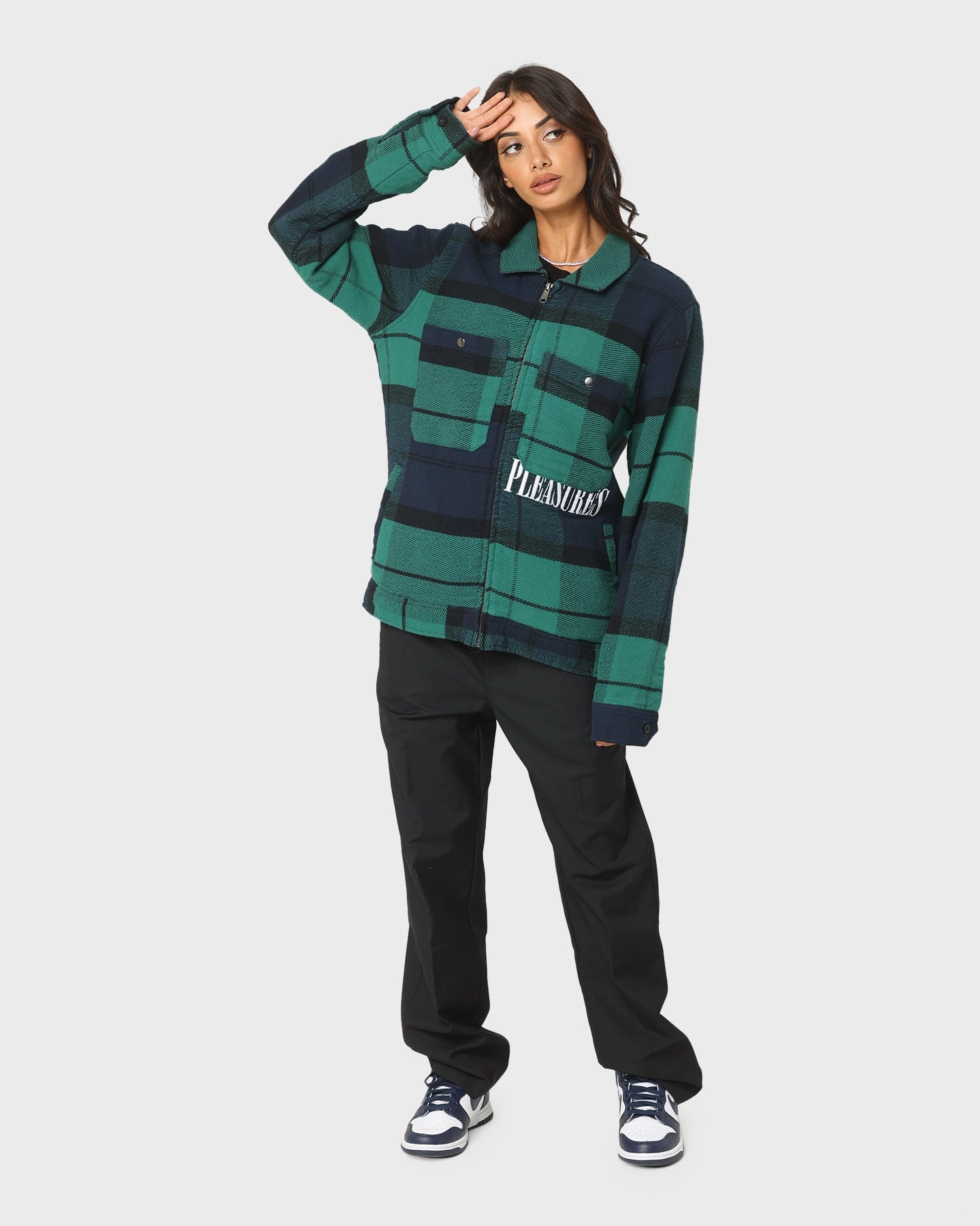 sunny - day look HUF X Pleasures Blackwatch Work Jacket Navy