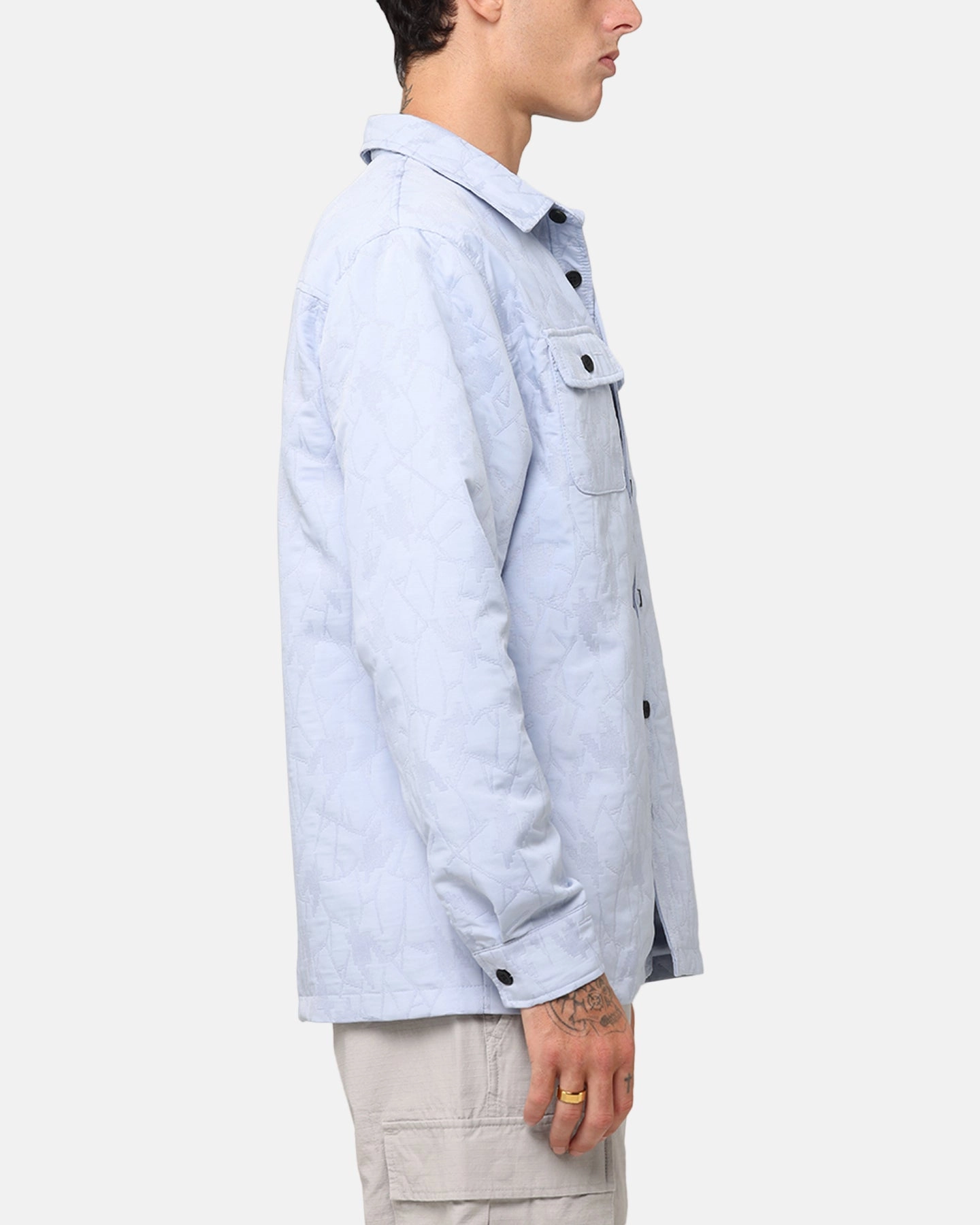 XXIII Nebula Textured Overshirt Blue Chic Ensemble Classic Appeal