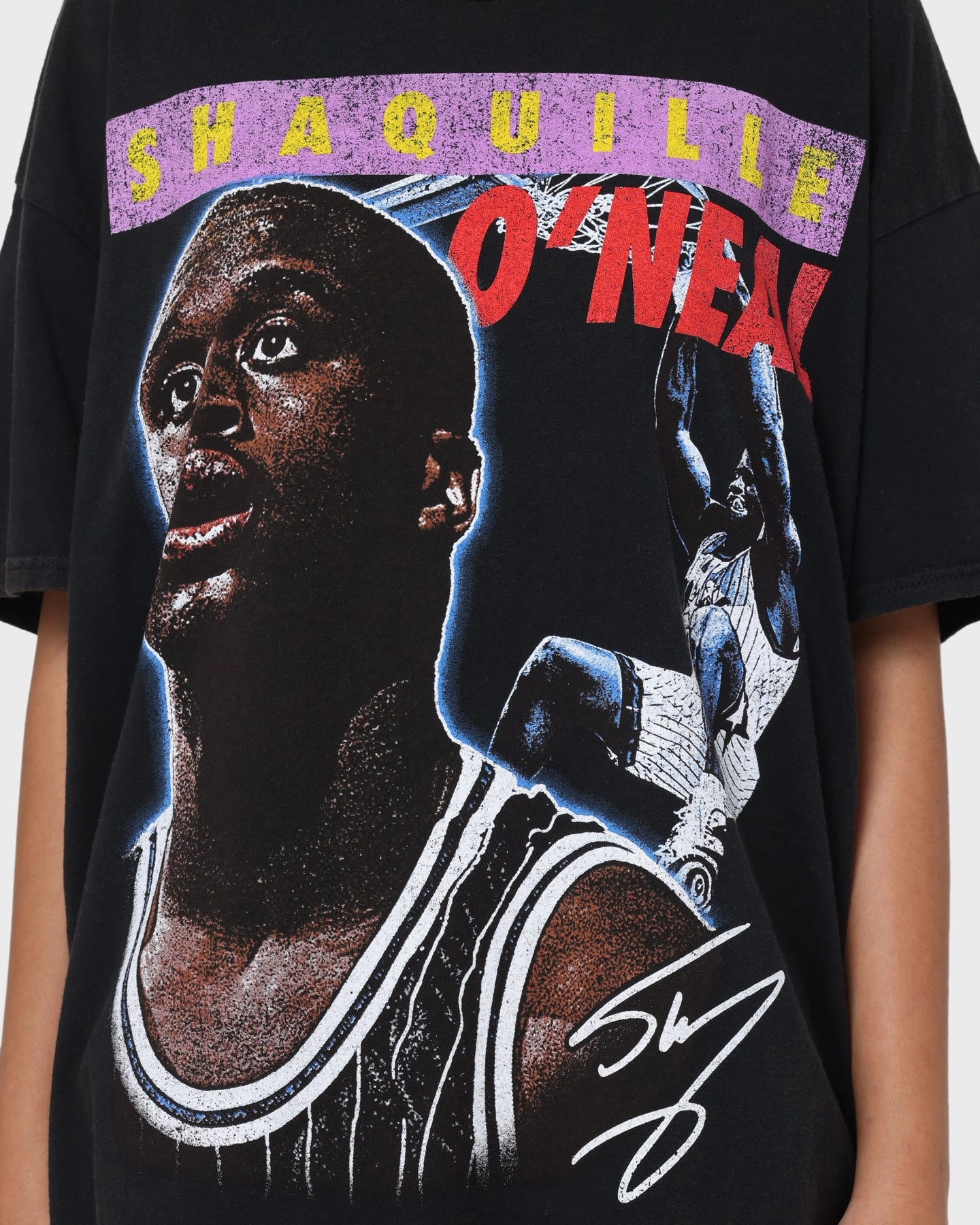 Sporty Look Wear Goat Crew X Shaq Dunk Vintage T-Shirt Washed Black