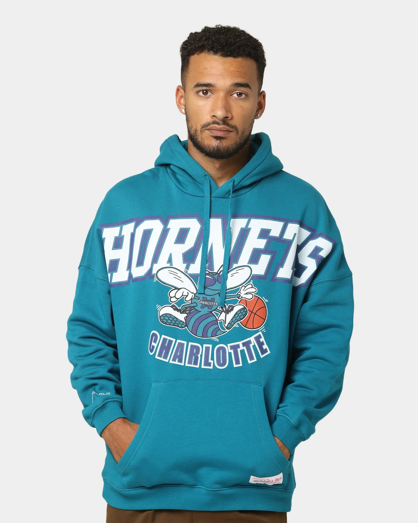 Mitchell & Ness Charlotte Hornets XL Arch Hood Faded Teal Surfer