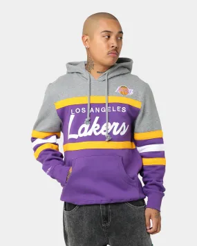 suitable for summer sports fishermen Mitchell & Ness Los Angeles Lakers Head Coach Hoodie Purple