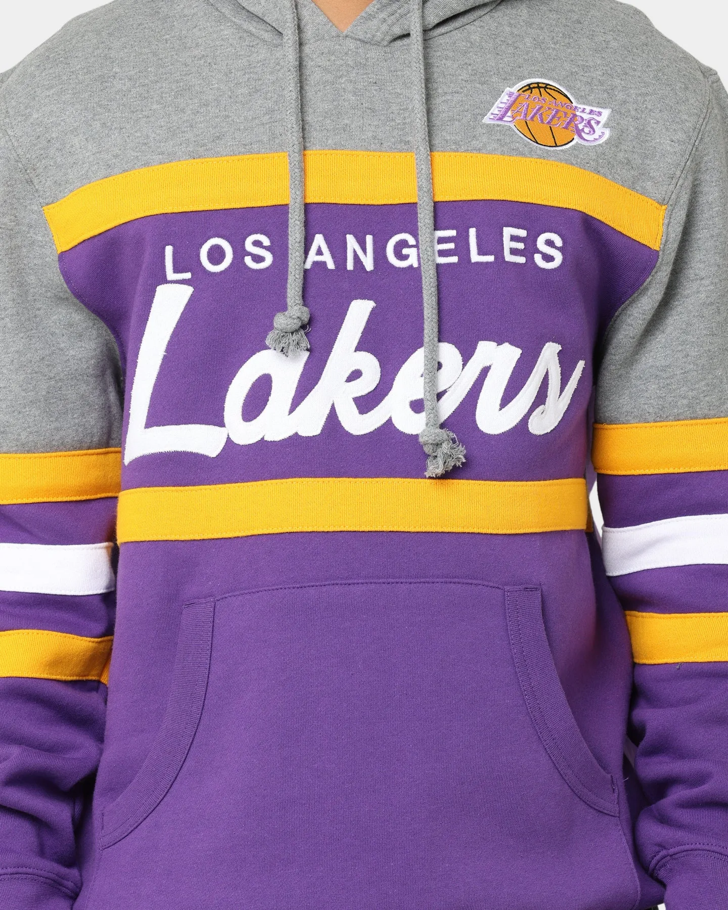 moonlight Functional Fit Mitchell & Ness Los Angeles Lakers Head Coach Hoodie Purple