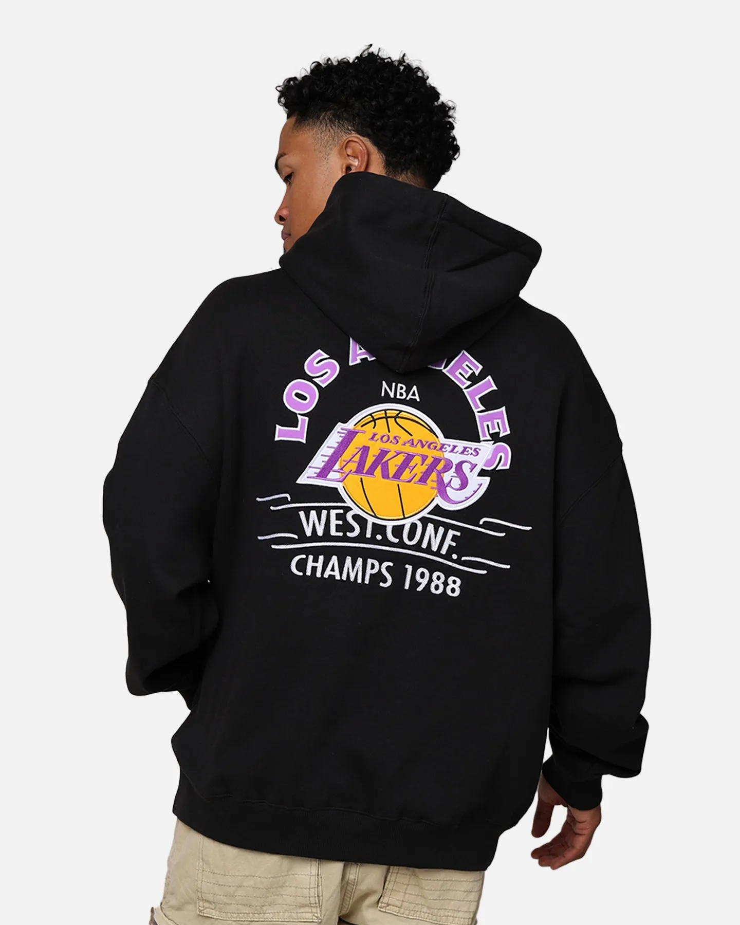 Chance Spark Mitchell & Ness Los Angeles Lakers Letterman Hoodie Black