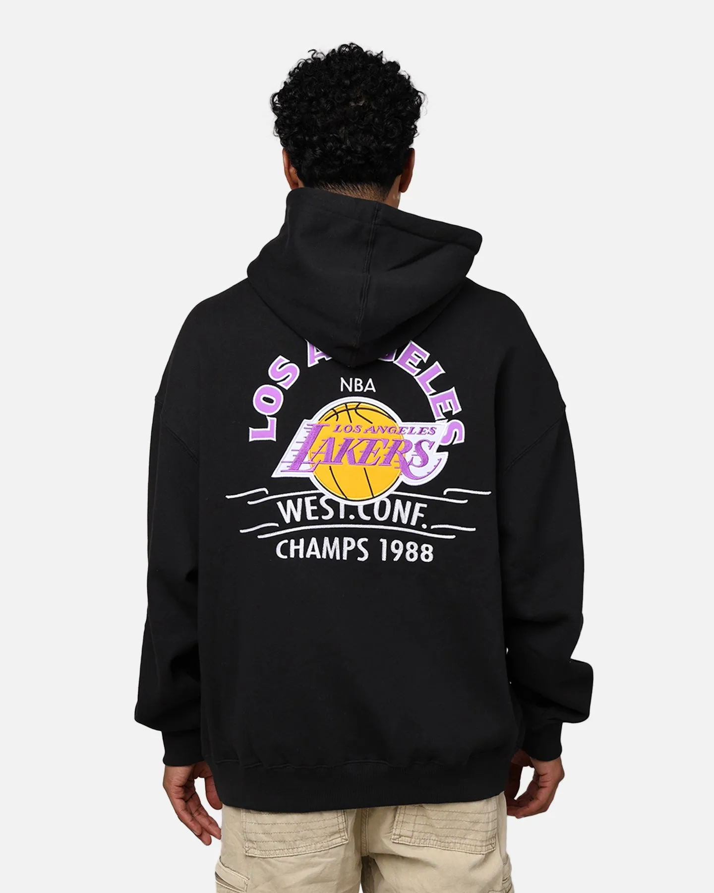 Excellence Packable Feature Mitchell & Ness Los Angeles Lakers Letterman Hoodie Black