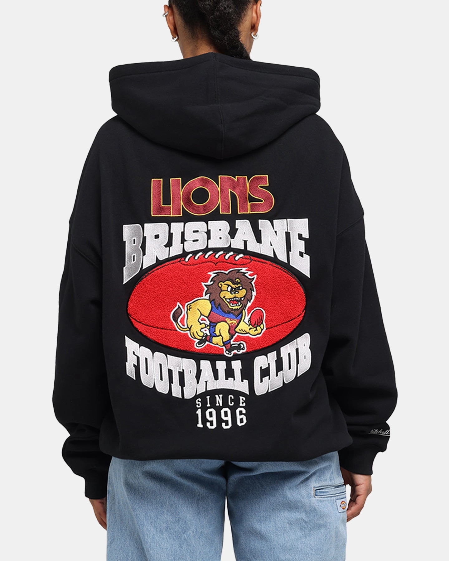 Mitchell & Ness Brisbane Lions Team Hoodie Solid Black Practical Comfort