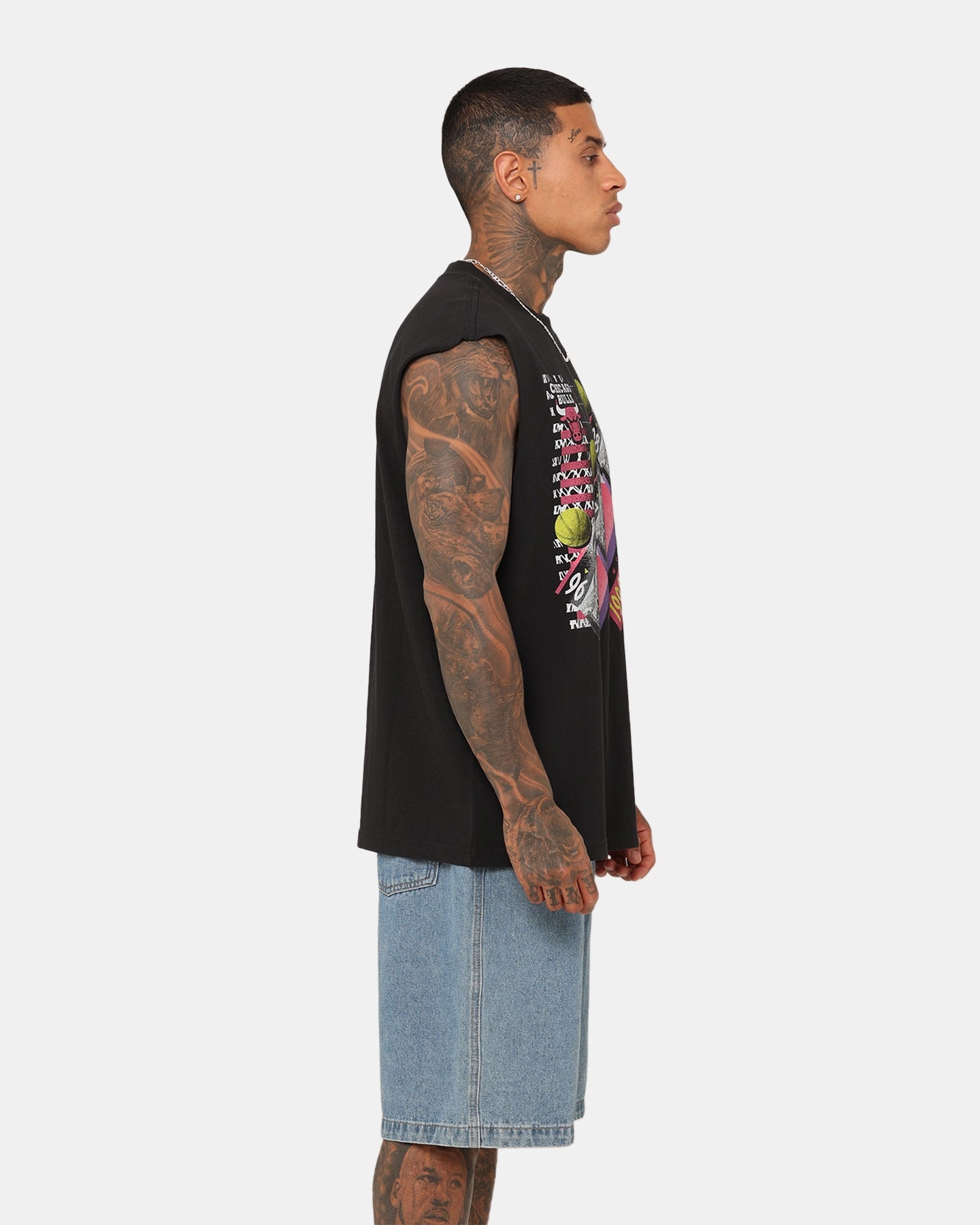 Mitchell & Ness Chicago Bulls 1998 Finals Muscle T-Shirt Black Casual Comfort Top