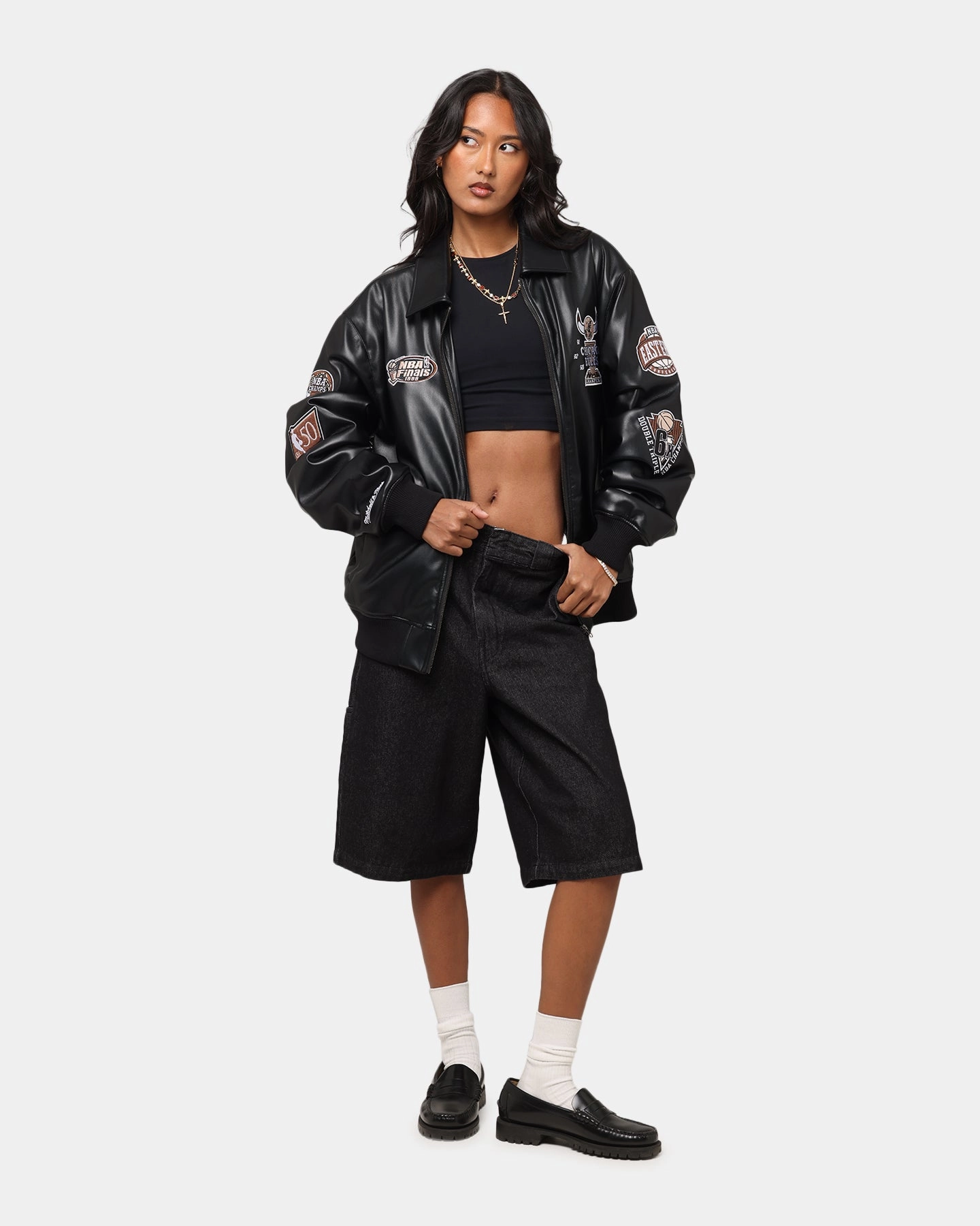 Mitchell & Ness Chicago Bulls 6 Time Jacket Black Schedule Flexible Shield