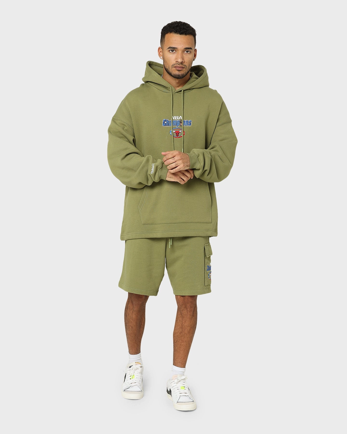 Mitchell & Ness Chicago Bulls Anniversary Hoodie Olive Purple Breathable