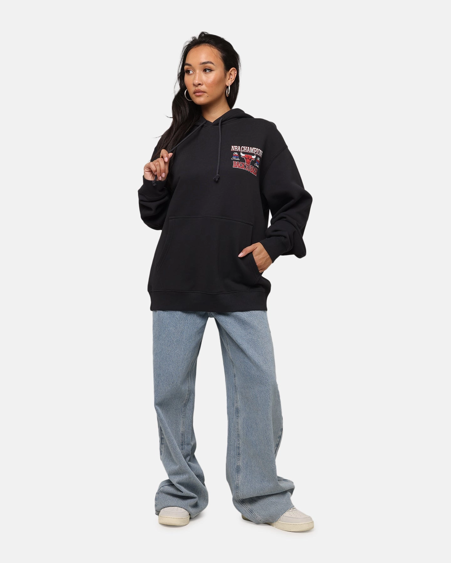 Sun wear picnic wear Mitchell & Ness Chicago Bulls Back To Back Hoodie Faded Black