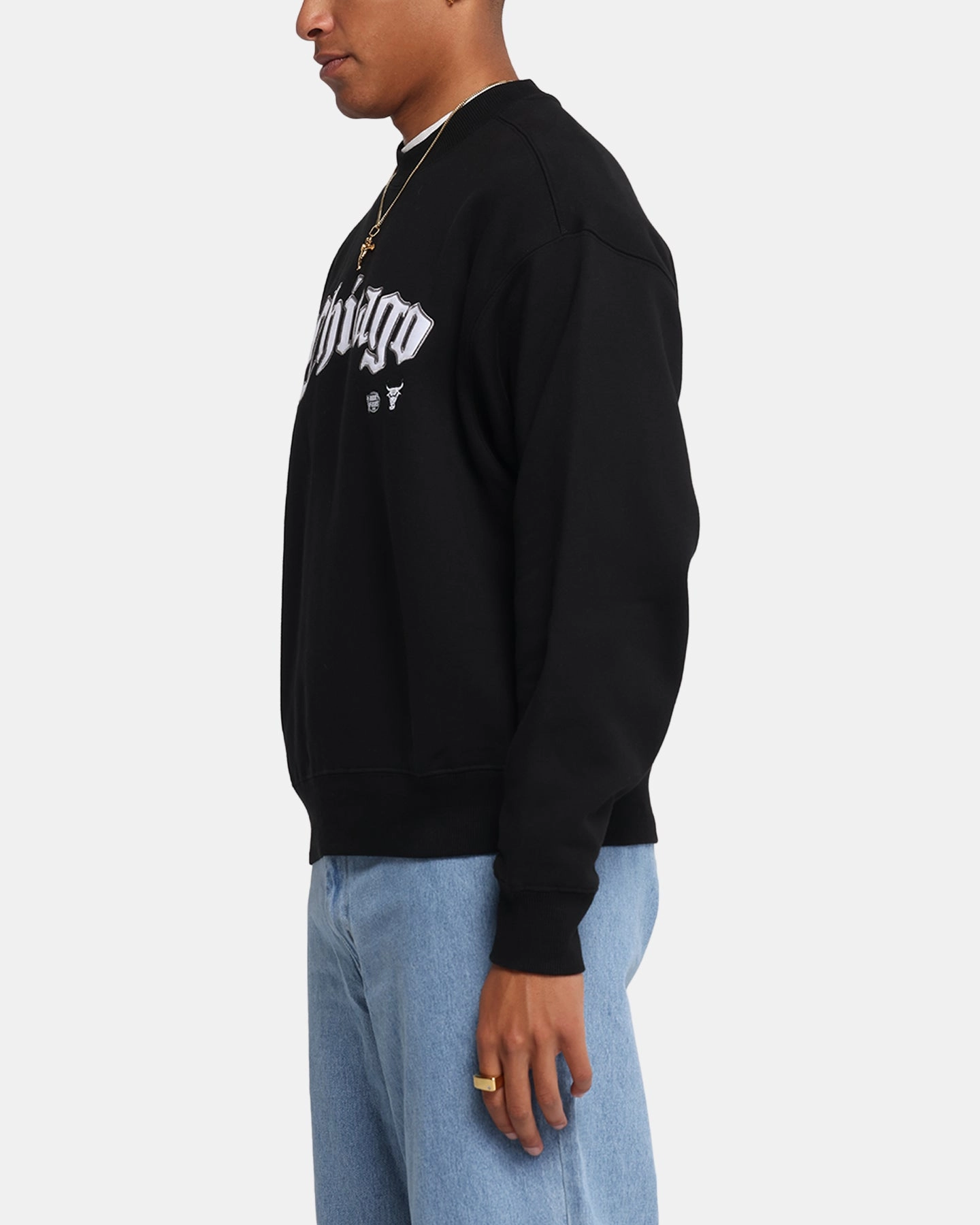 Mitchell & Ness Chicago Bulls Field To The Court Crewneck Black Versatile Layer