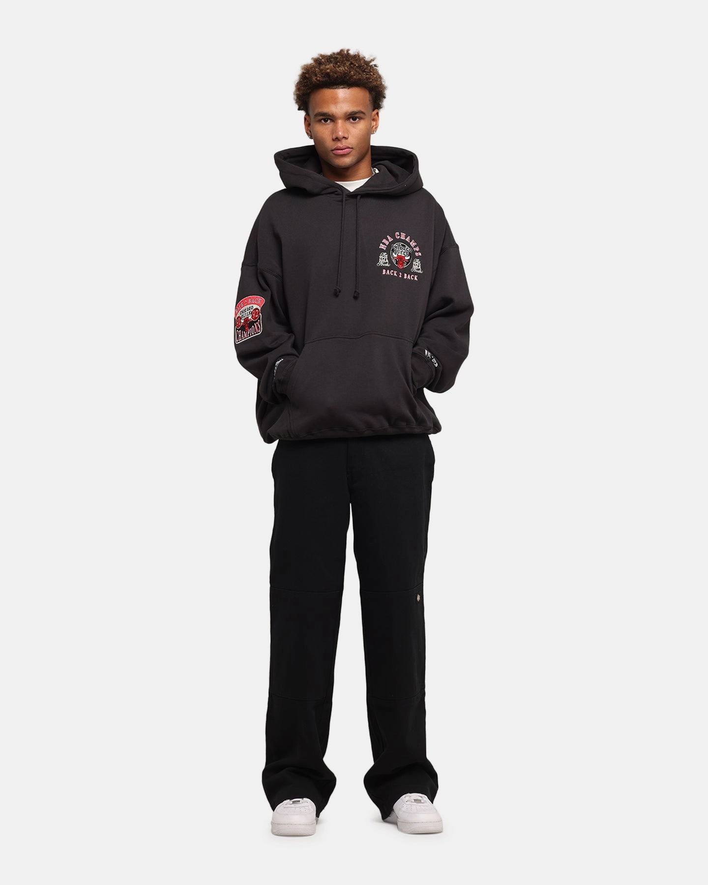 Beach Wear indoor relaxation Mitchell & Ness Chicago Bulls National Champions Hoodie Faded Black