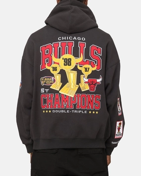 Personalized Style American style Mitchell & Ness Chicago Bulls Pinnacle Hoodie Faded Black