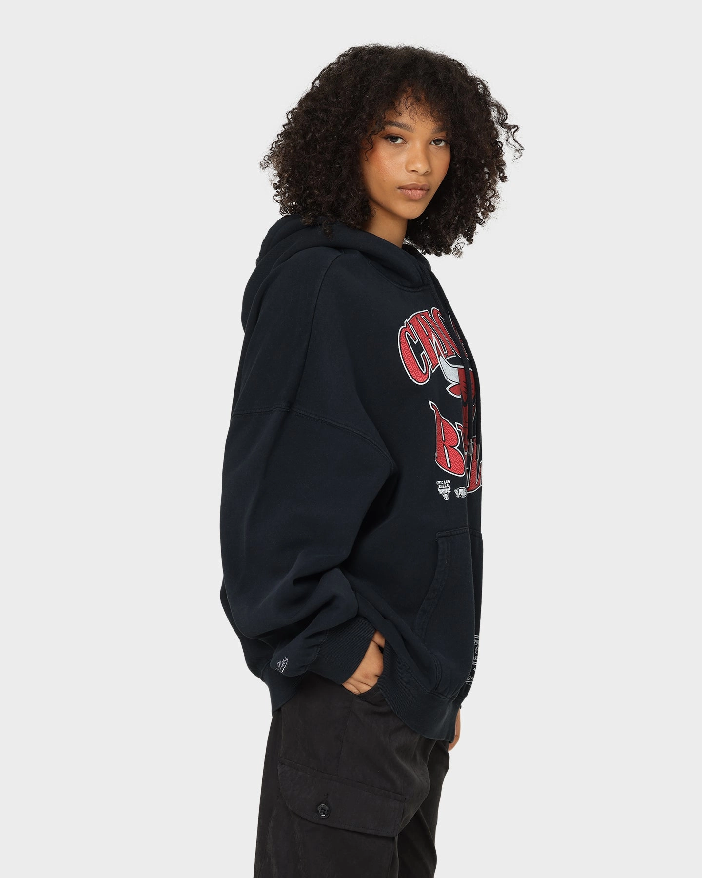 Mitchell & Ness Chicago Bulls Point Guard Hoodie Faded Black Faux Fur Help