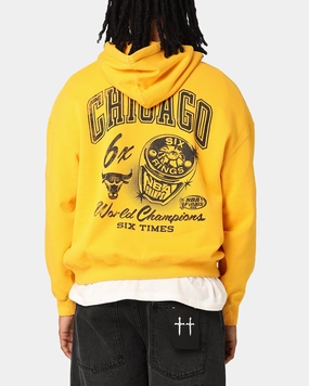 Style Sense Tear Resistant Stitching Mitchell & Ness Chicago Bulls Rings Hoodie Ochre