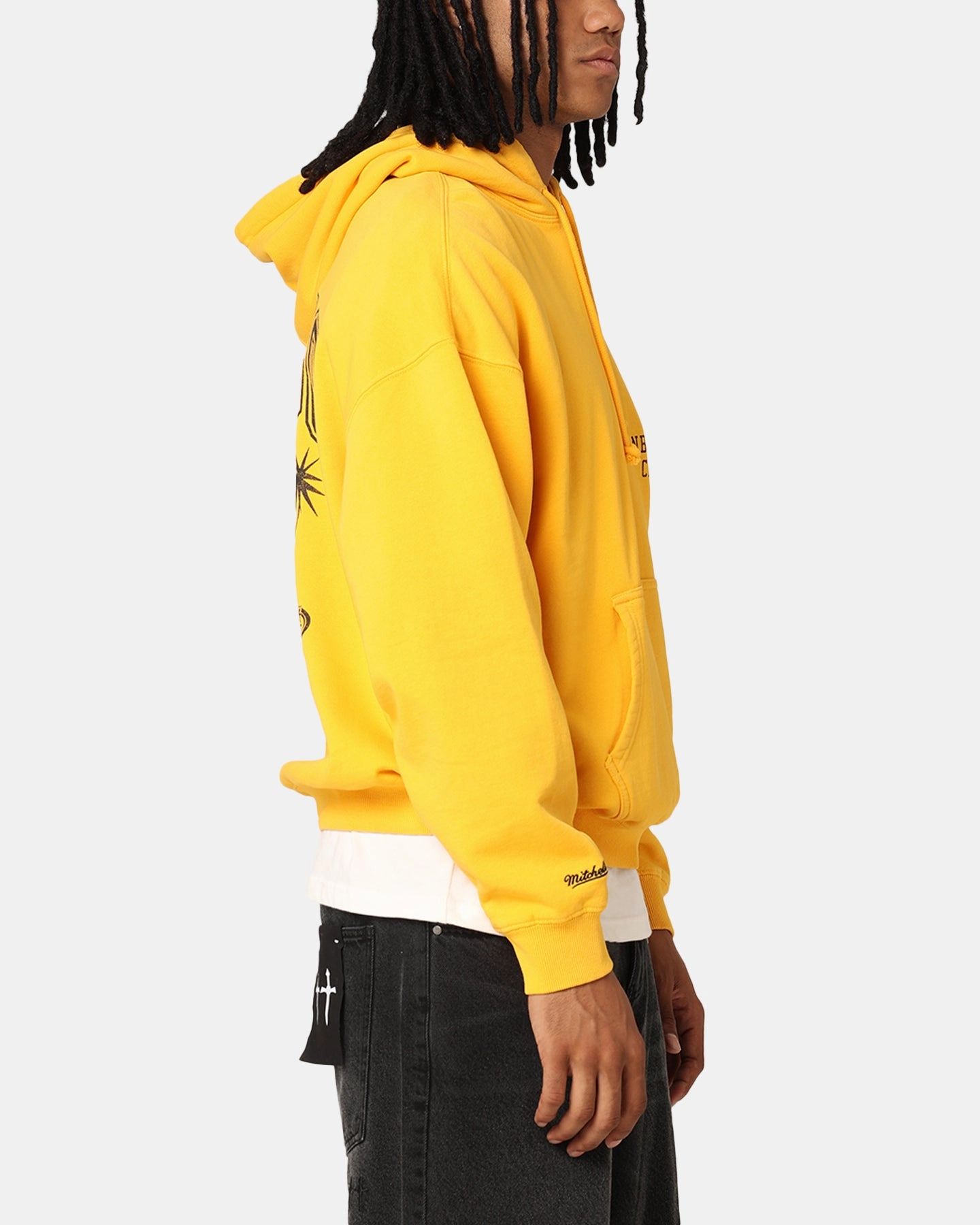 Shiny Finish Mitchell & Ness Chicago Bulls Rings Hoodie Ochre