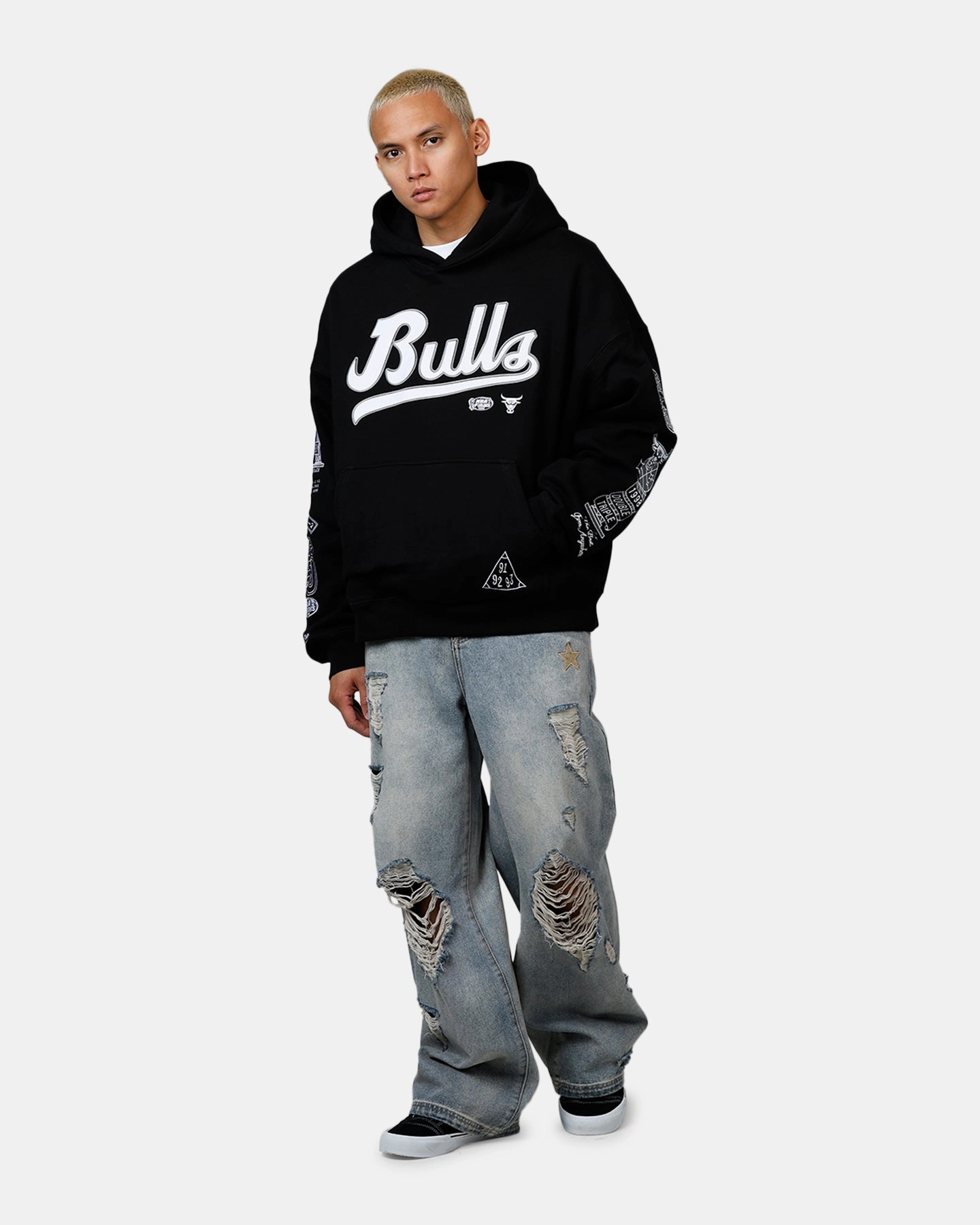 Mitchell & Ness Chicago Bulls The Best Ever Anywhere Hoodie Black men's style Double Welded Pockets
