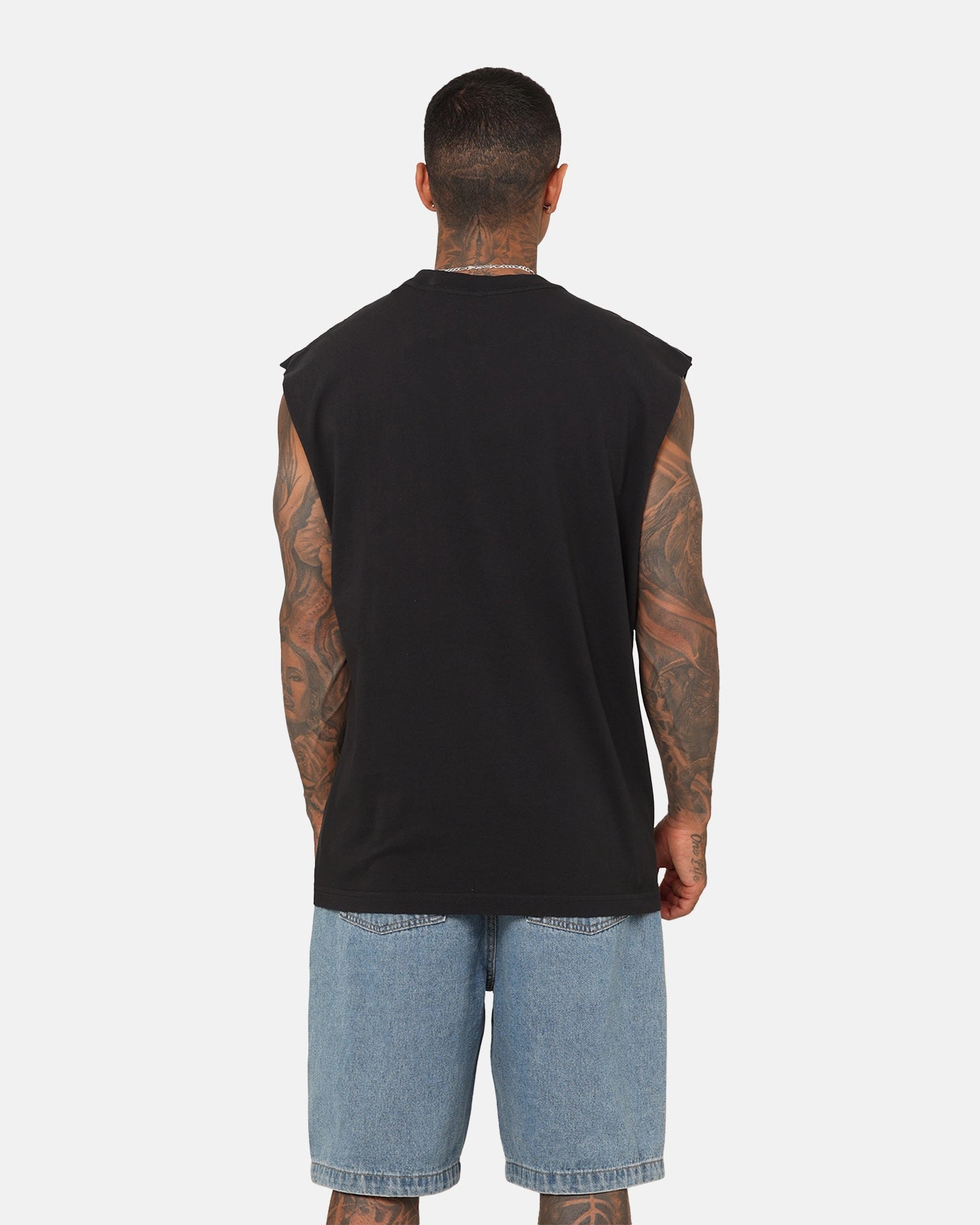 Mitchell & Ness Chicago Bulls Vintage Muscle T-Shirt Faded Black Slim Silhouette FlexibleKnit