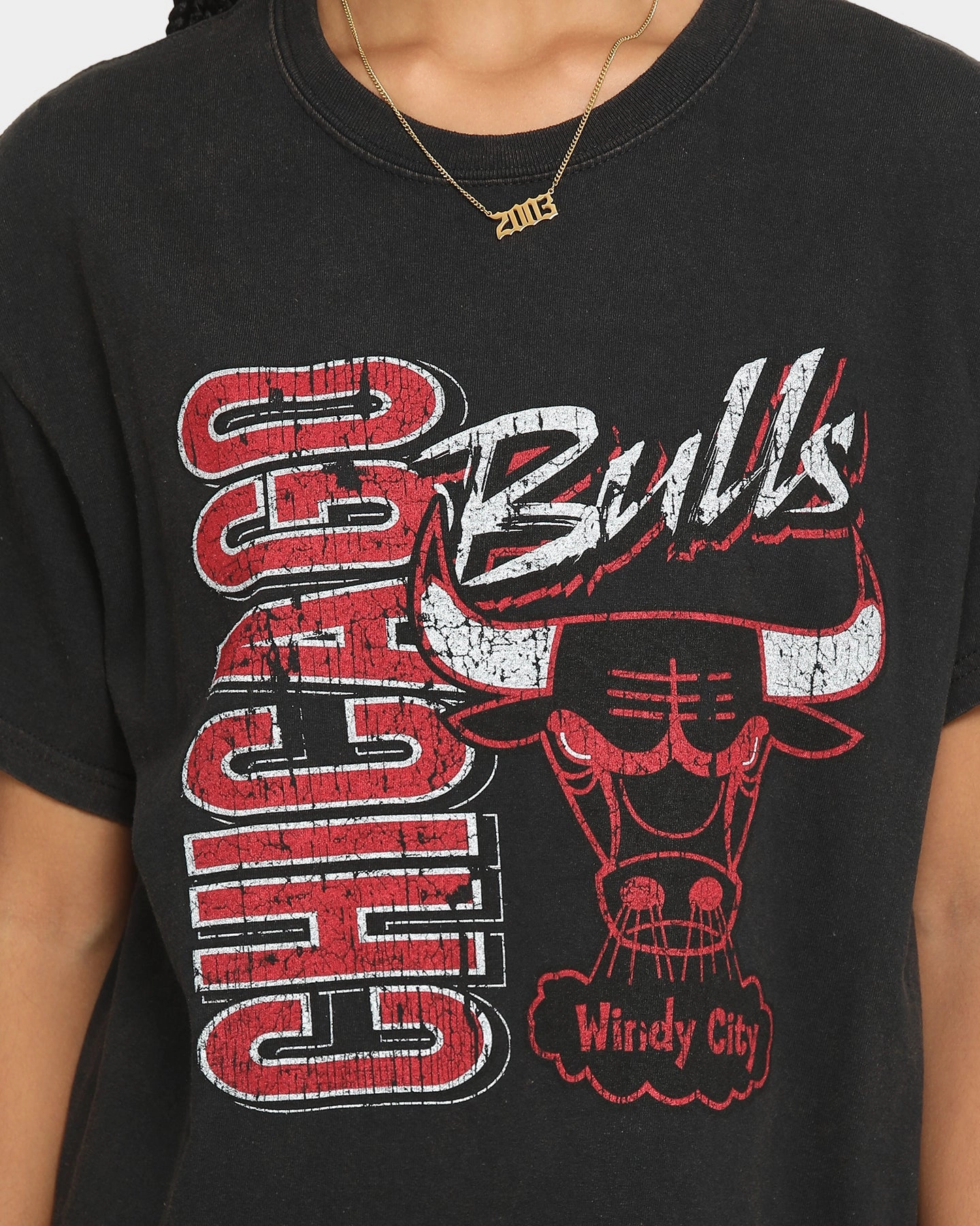 Classic Wardrobe Seasonal Smart Mitchell & Ness Chicago Bulls Windy City Vintage T-Shirt Vintage Black