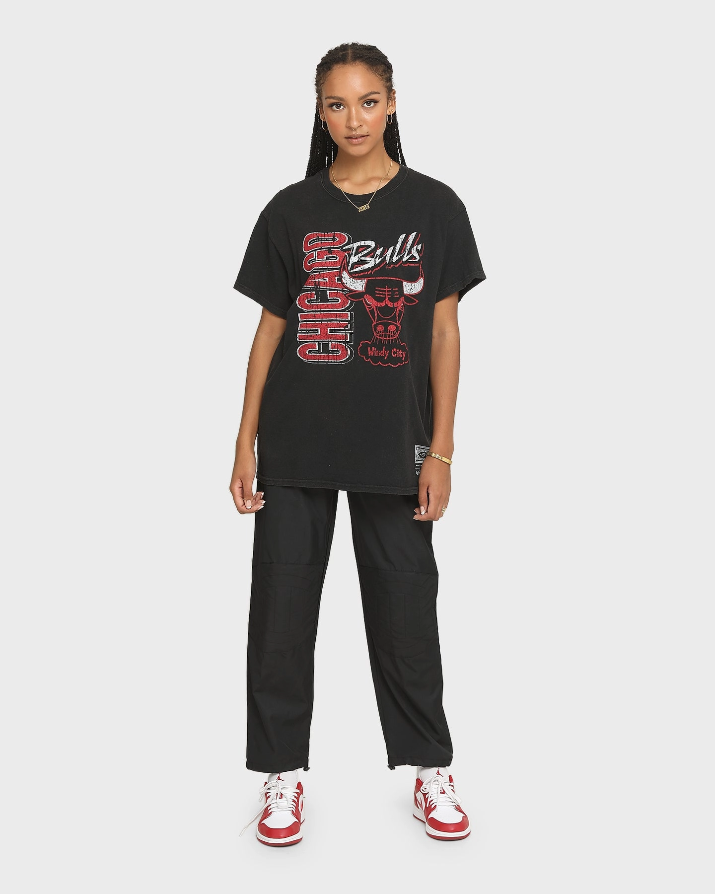 Mitchell & Ness Chicago Bulls Windy City Vintage T-Shirt Vintage Black Relaxed Everyday Wear