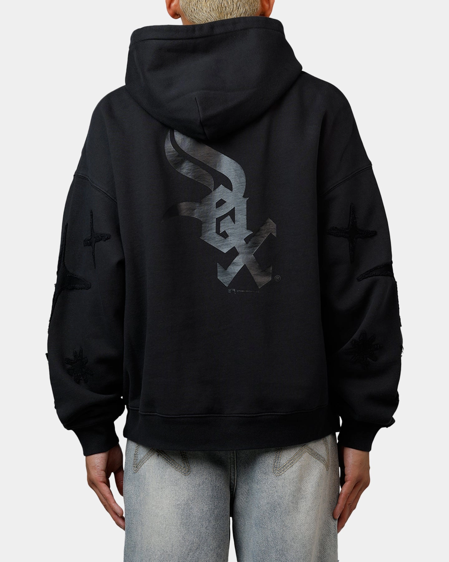 Short Durable Material Mitchell & Ness Chicago White Sox Starburst Hoodie Faded Black