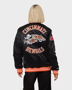 Mitchell & Ness Cincinatti Bengals Heavyweight Satin Jacket Black Award Dance