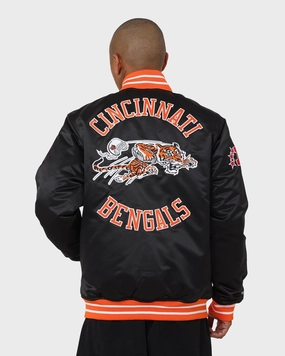Winter Shield Mitchell & Ness Cincinatti Bengals Heavyweight Satin Jacket Black
