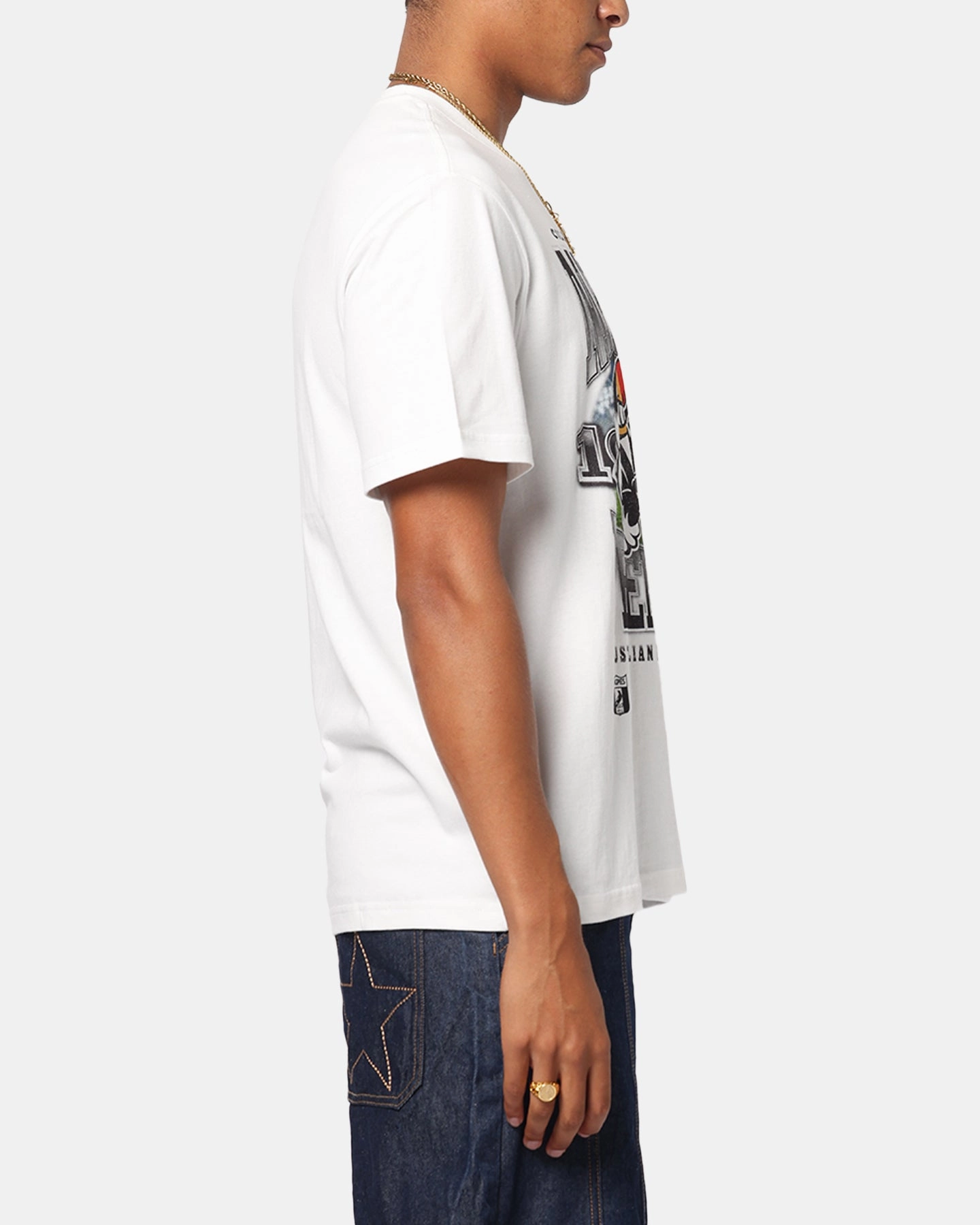 Breathable Essentials Eco Friendly Dyes Mitchell & Ness Collingwood Magpies Mascot T-Shirt Vintage White