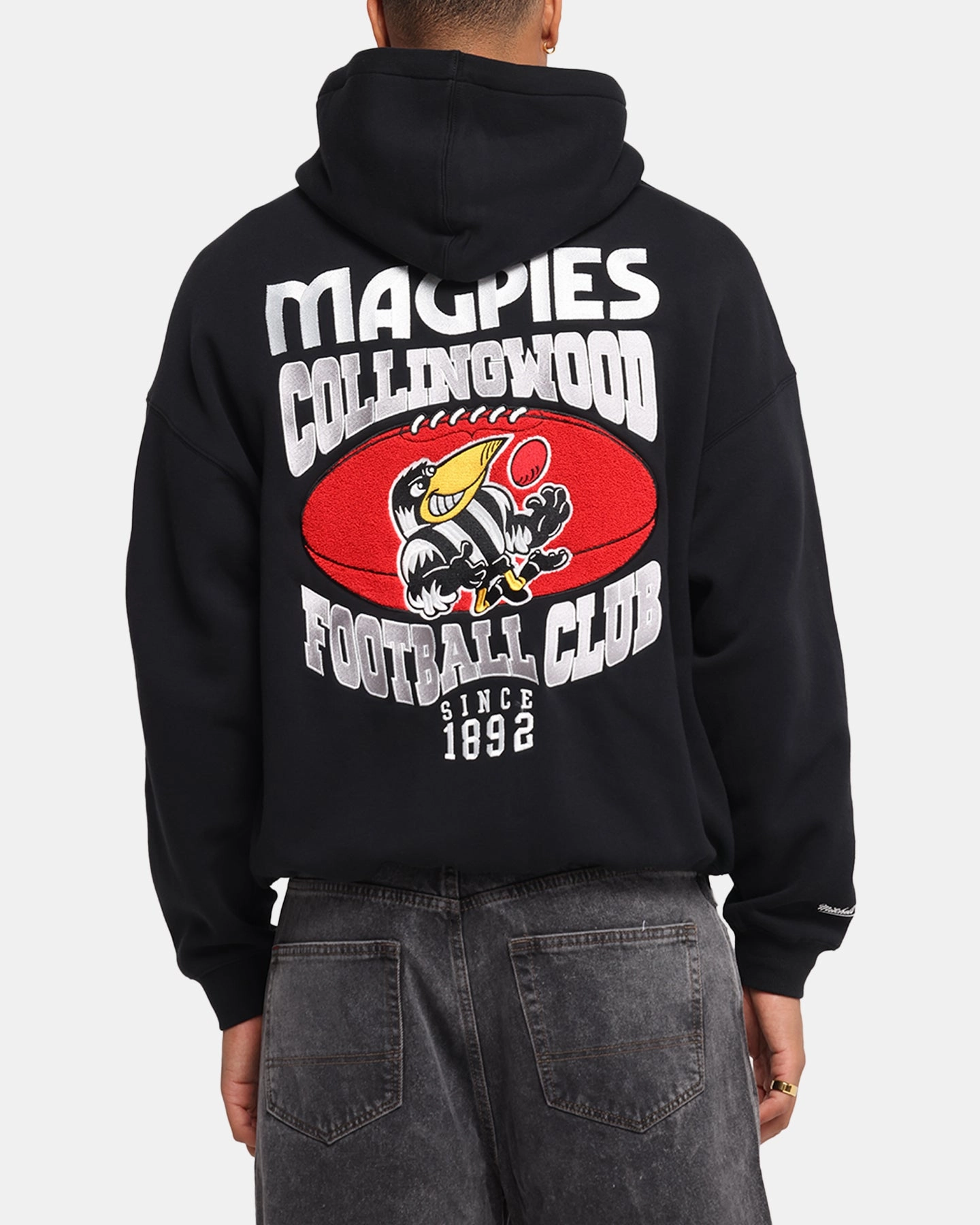 suitable for day wear Youth Mitchell & Ness Collingwood Magpies Team Hoodie Solid Black