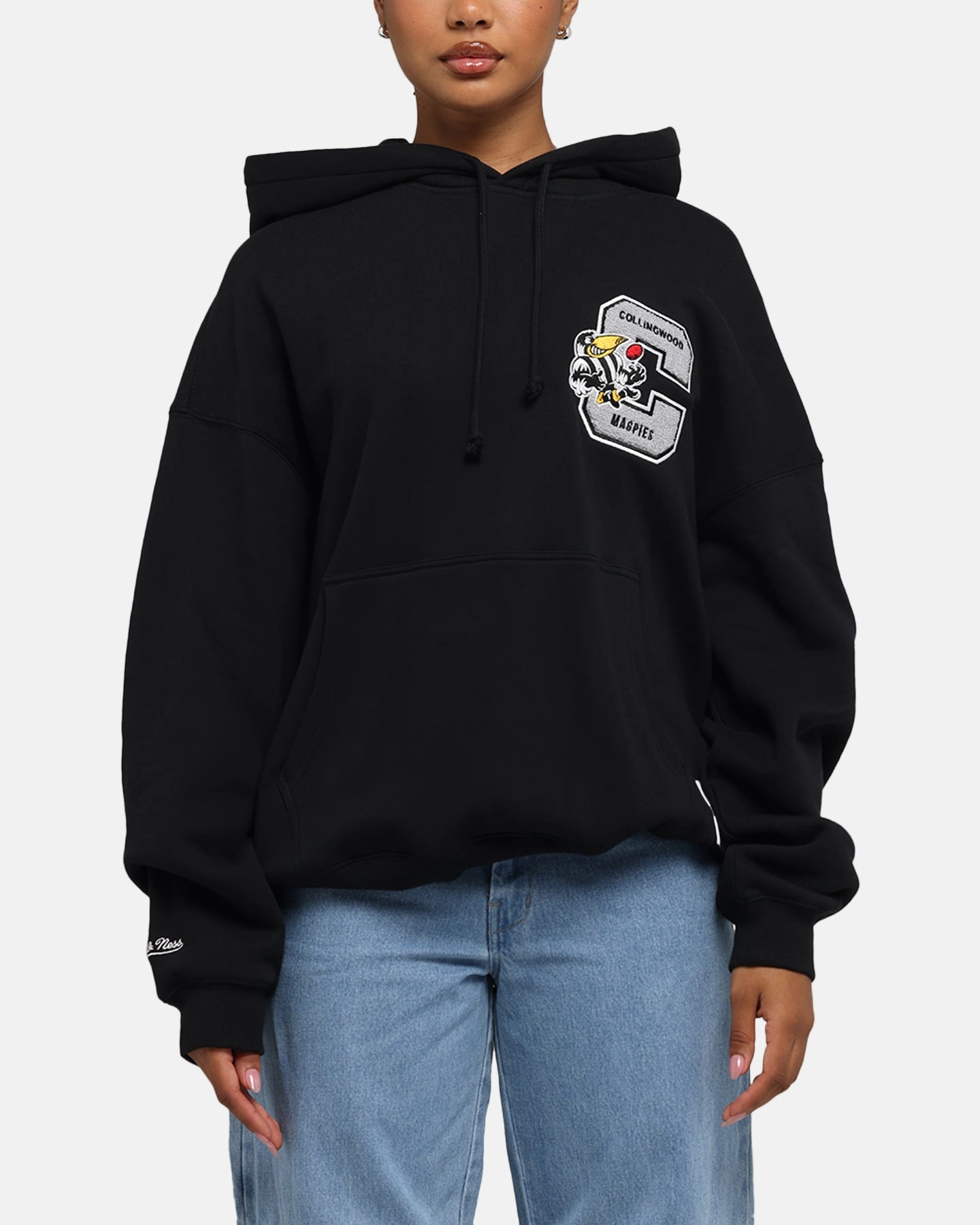 Mitchell & Ness Collingwood Magpies Team Hoodie Solid Black Aid