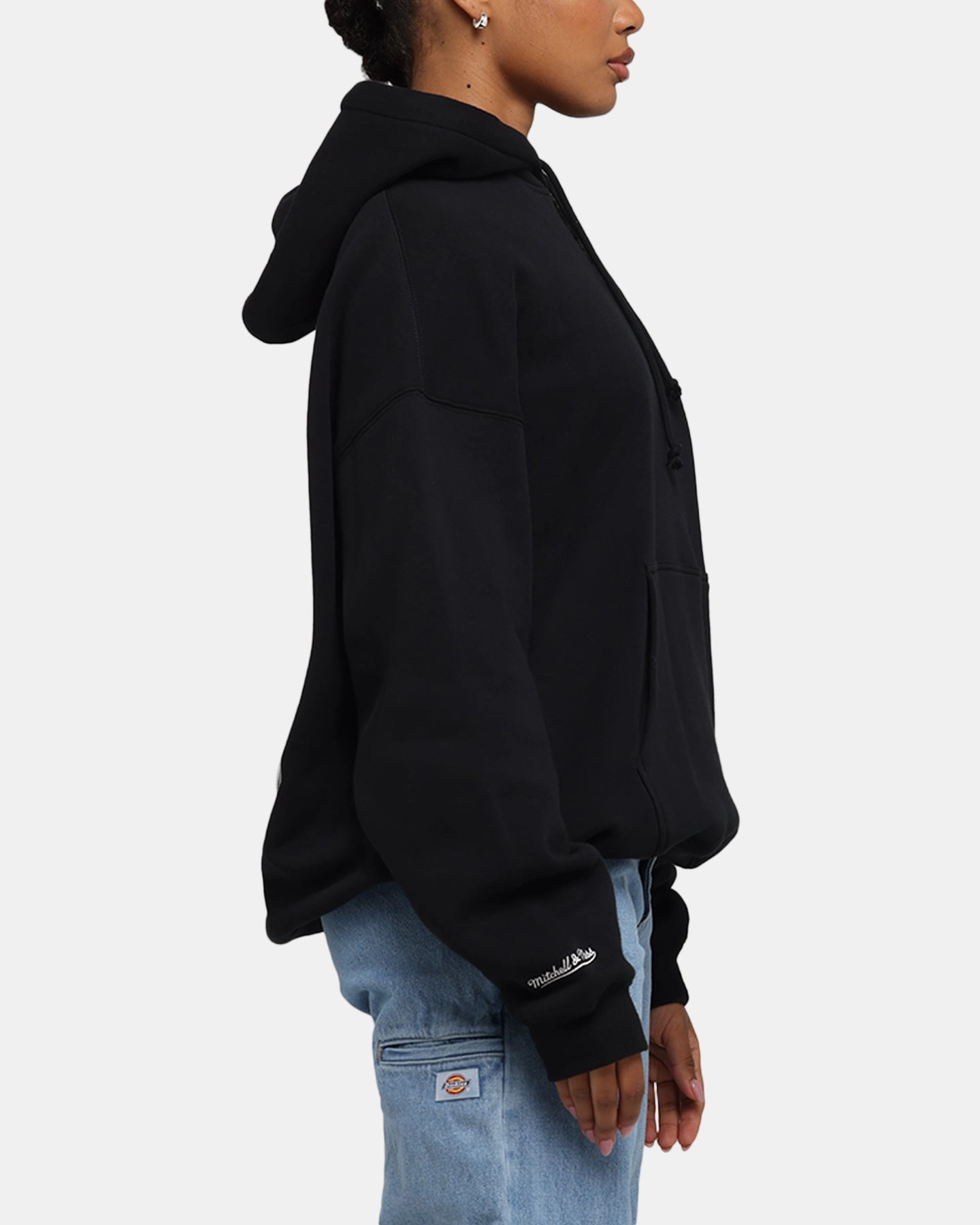 Mitchell & Ness Collingwood Magpies Team Hoodie Solid Black Core Vent Zones clearance