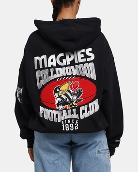 Mitchell & Ness Collingwood Magpies Team Hoodie Solid Black Minimalist Aesthetic