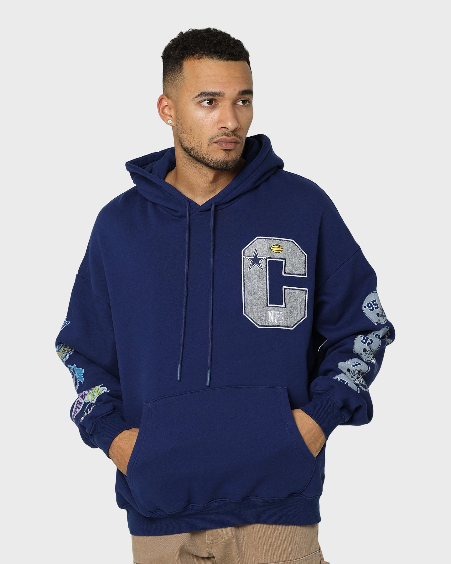 Multipanel Construction Price Mitchell & Ness Dallas Cowboys Superbowl Champions Hoodie Faded Navy