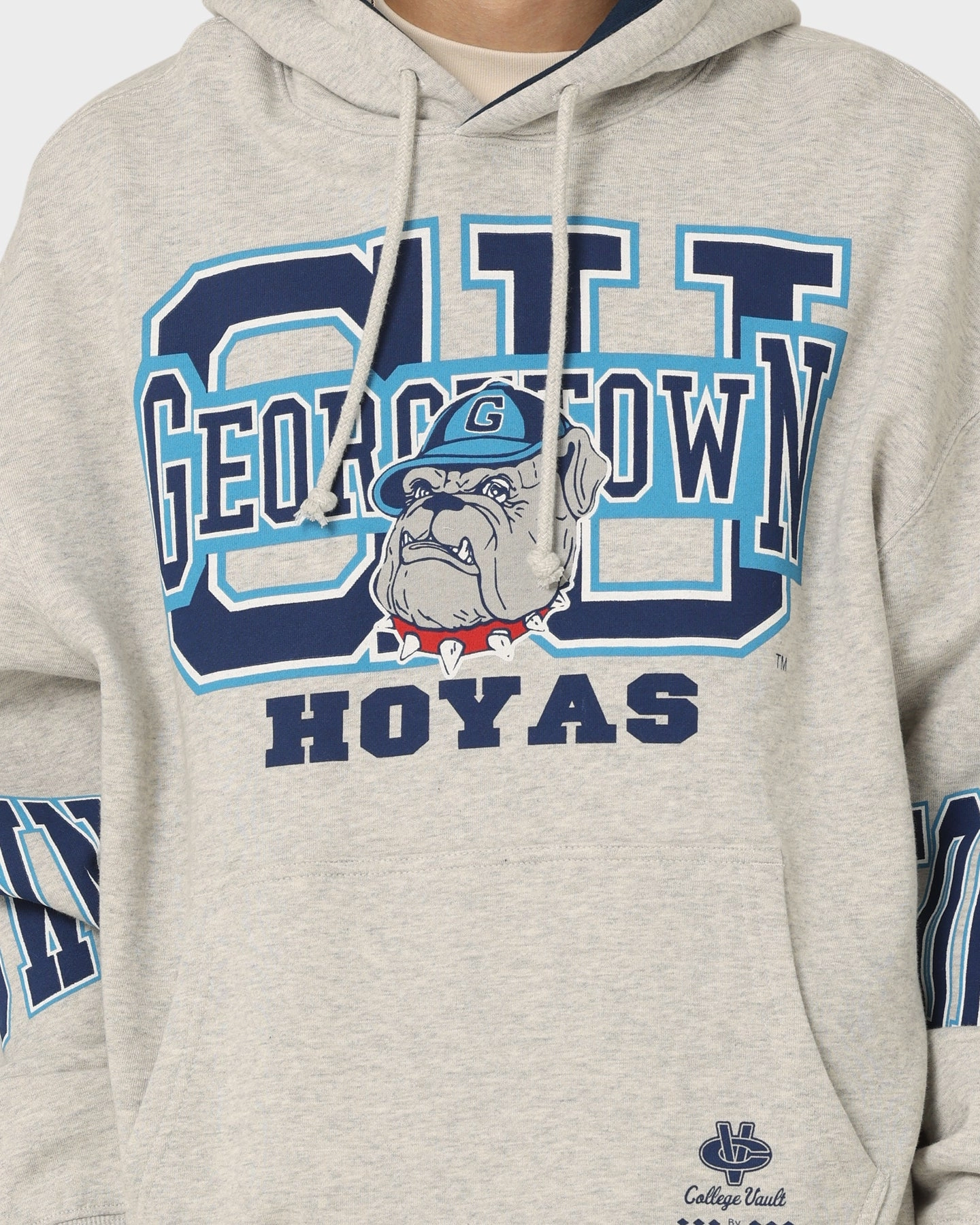 Waterproof Shell Eco Friendly Insulation Mitchell & Ness Georgetown Hoyas Hussle Hoodie Vintage Grey Marle