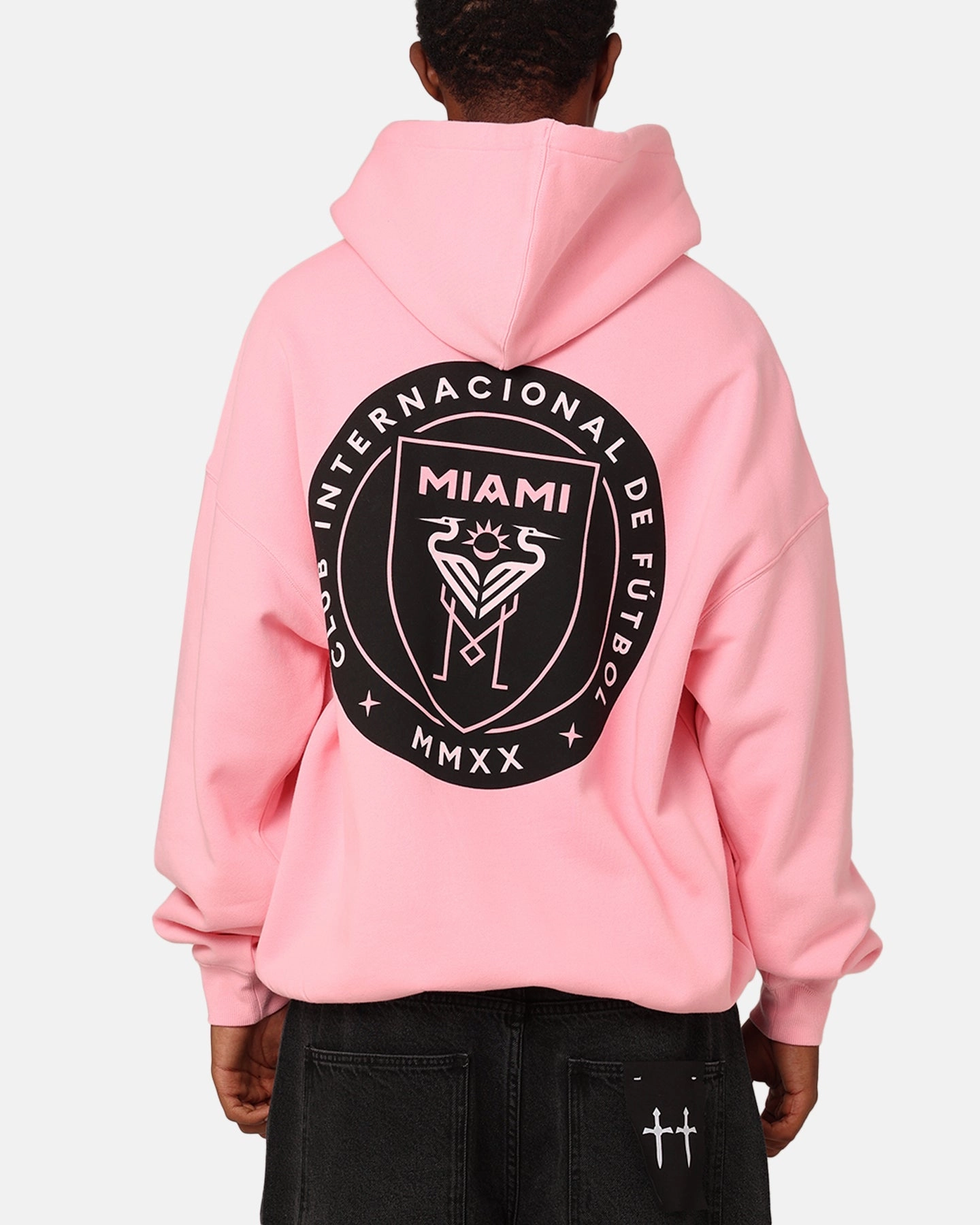 Softshell Outer Layer Ergonomic Seams Mitchell & Ness Inter Miami CF Logo Hit Hoodie Light Pink