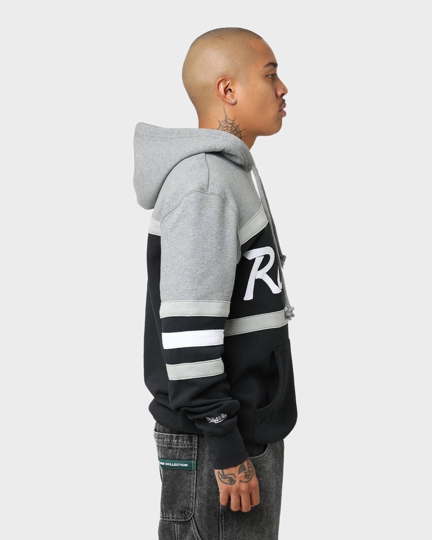 Grid Fleece Lining Mitchell & Ness Las Vegas Raiders Head Coach Hoodie Black/Grey