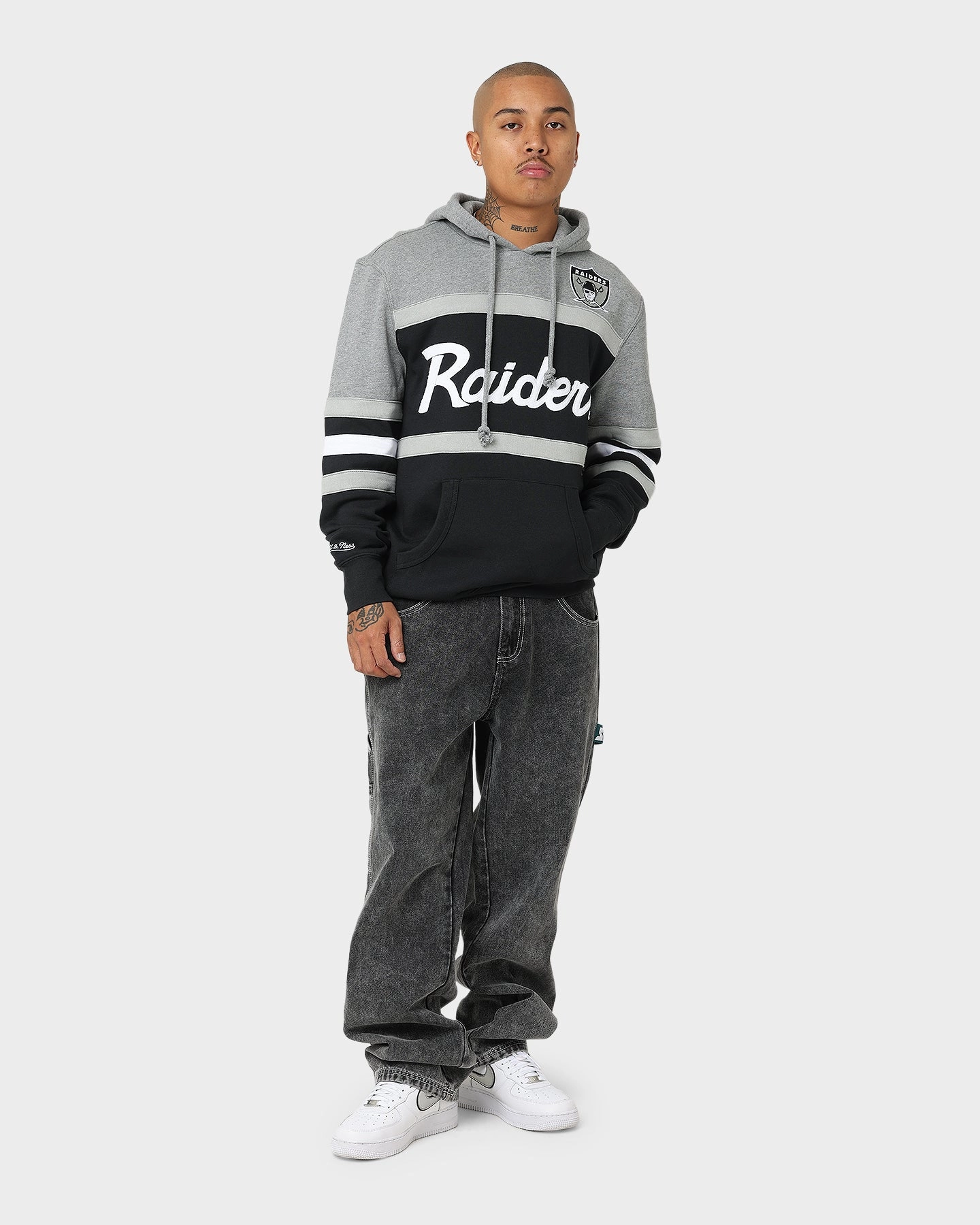 Mitchell & Ness Las Vegas Raiders Head Coach Hoodie Black/Grey SoftLining Ergonomic Seams
