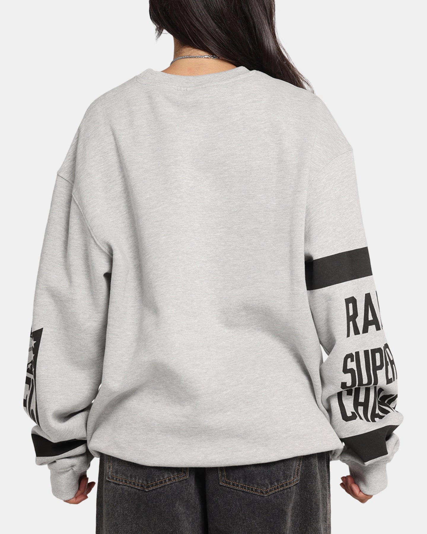 Mitchell & Ness Las Vegas Raiders Letterform Crewneck Grey Marle/Official Team Color Warm Knitwear Chic Comfort