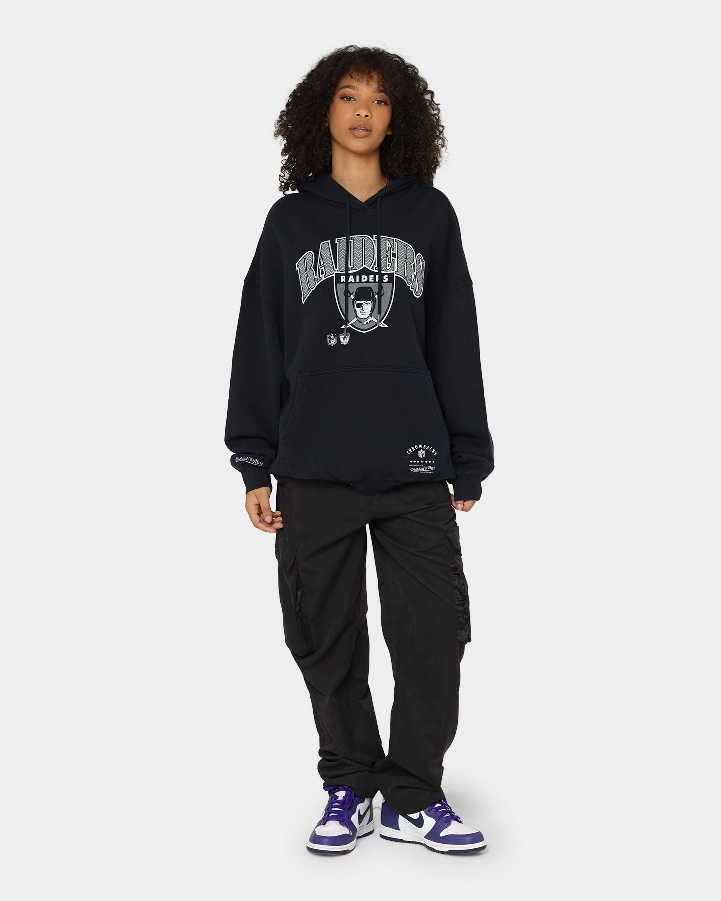 Mitchell & Ness Las Vegas Raiders Point Guard Hoodie Faded Black Button-up
