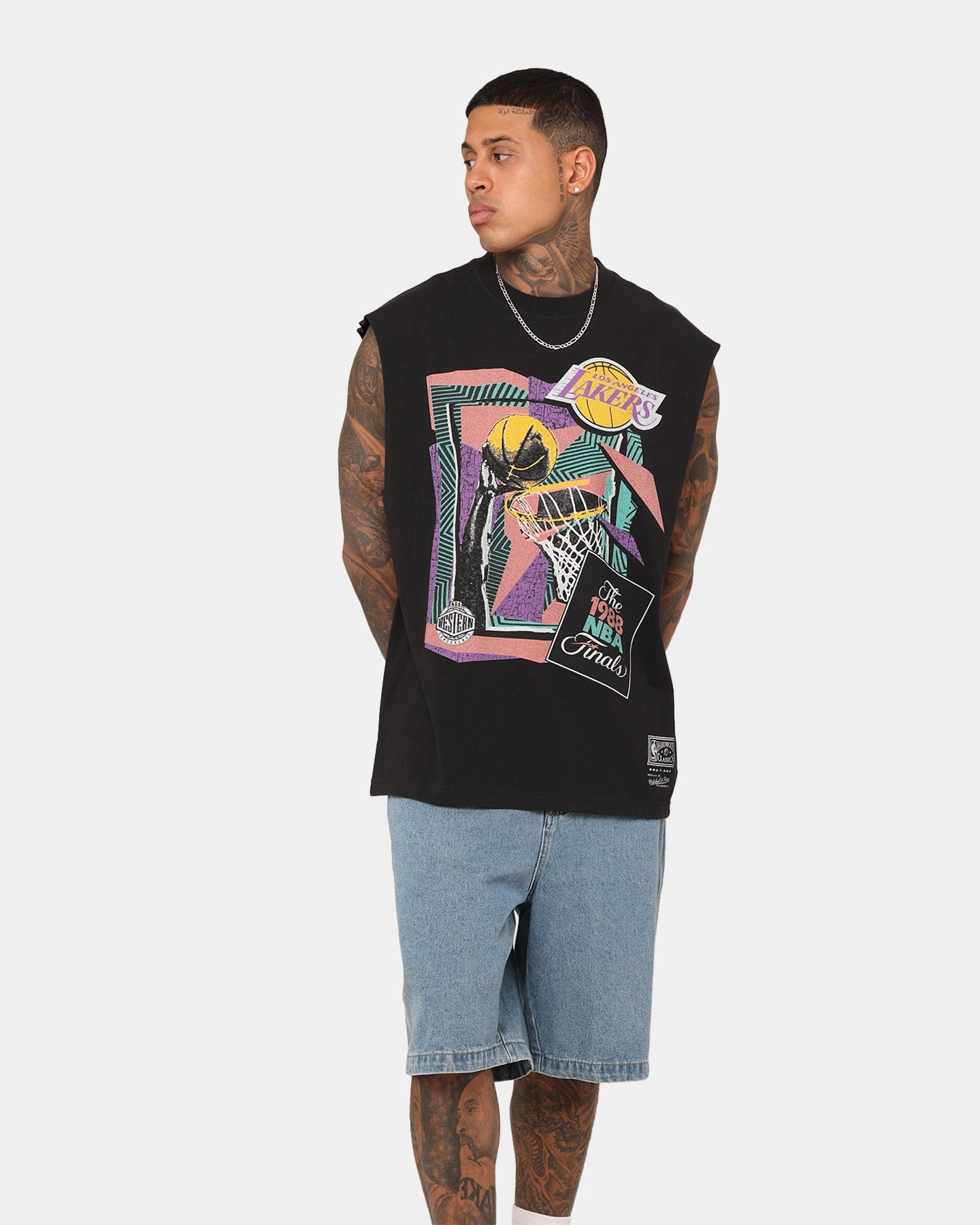 Mitchell & Ness Los Angeles Lakers 1988 Finals Muscle T-Shirt Black Fit for All Seasons
