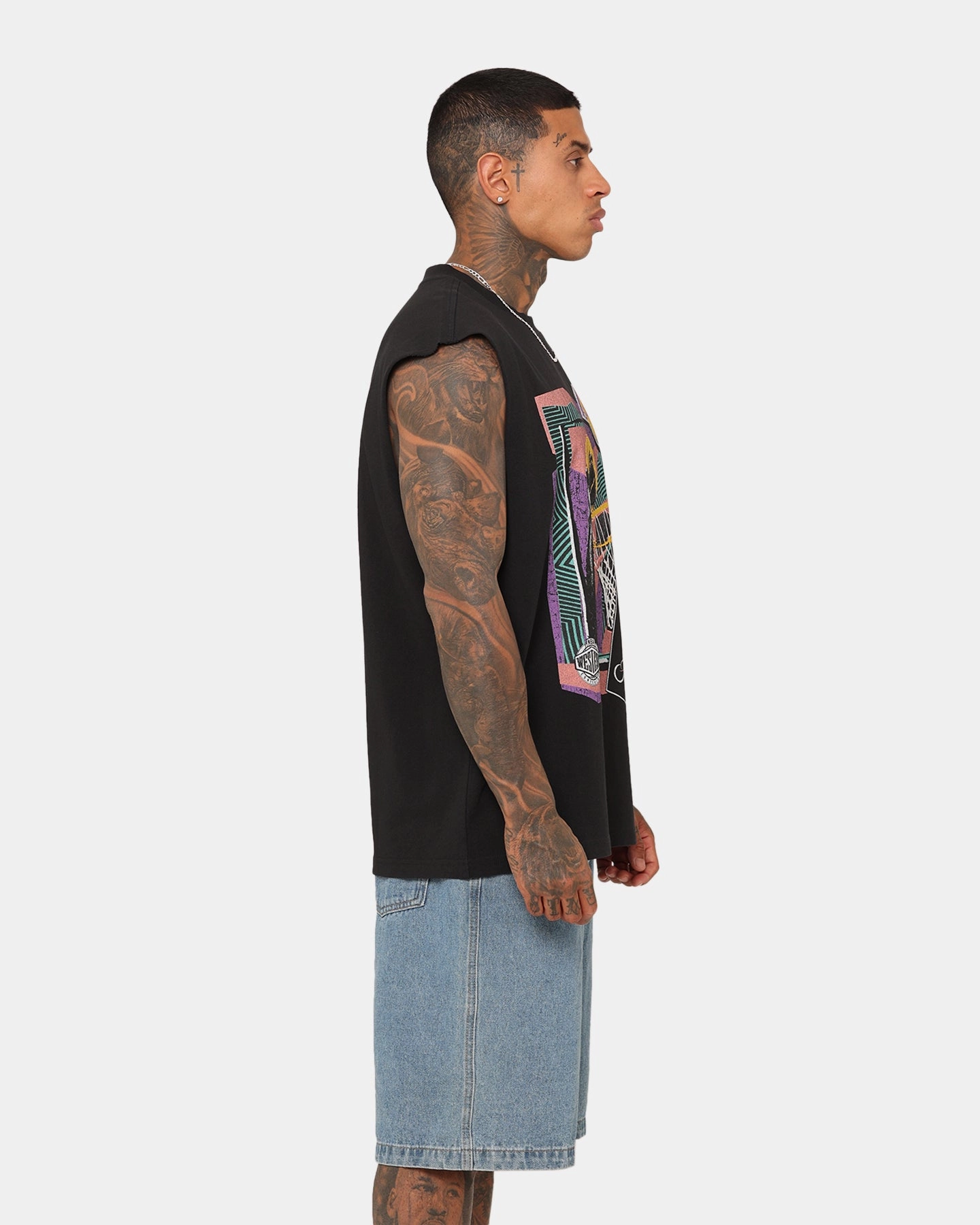 Weekend Style Mitchell & Ness Los Angeles Lakers 1988 Finals Muscle T-Shirt Black