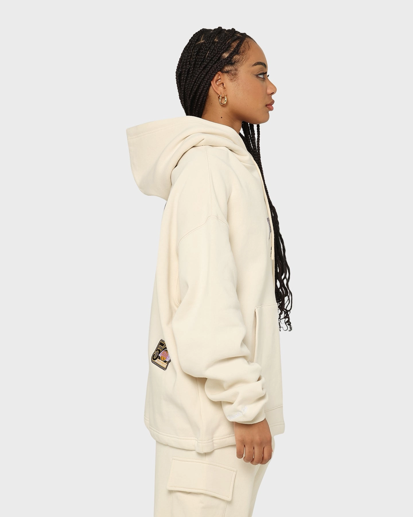 High - end Overcome Mitchell & Ness Los Angeles Lakers Anniversary Hoodie Khaki