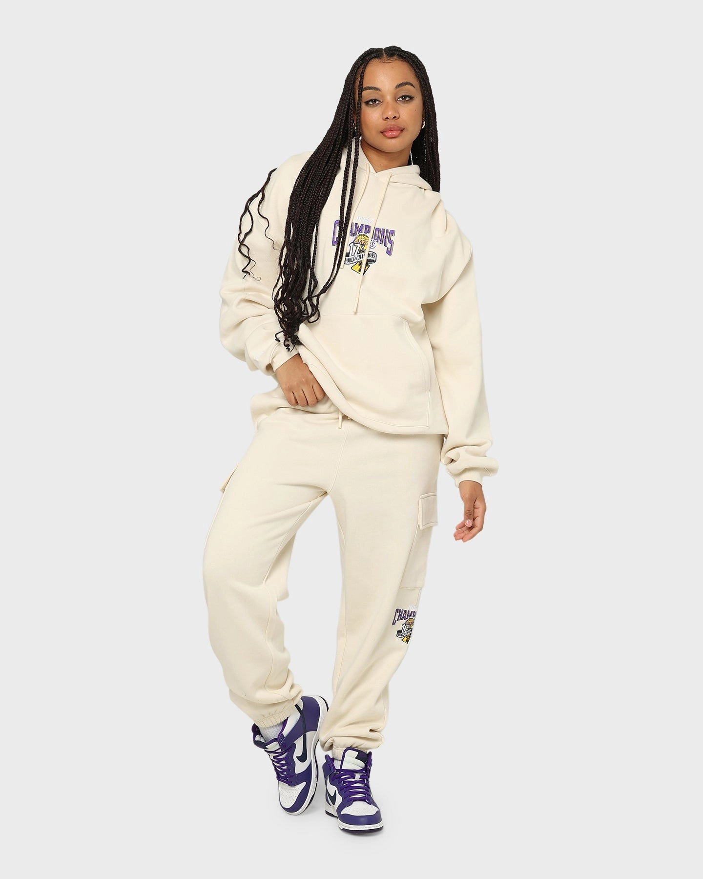 State Mitchell & Ness Los Angeles Lakers Anniversary Hoodie Khaki