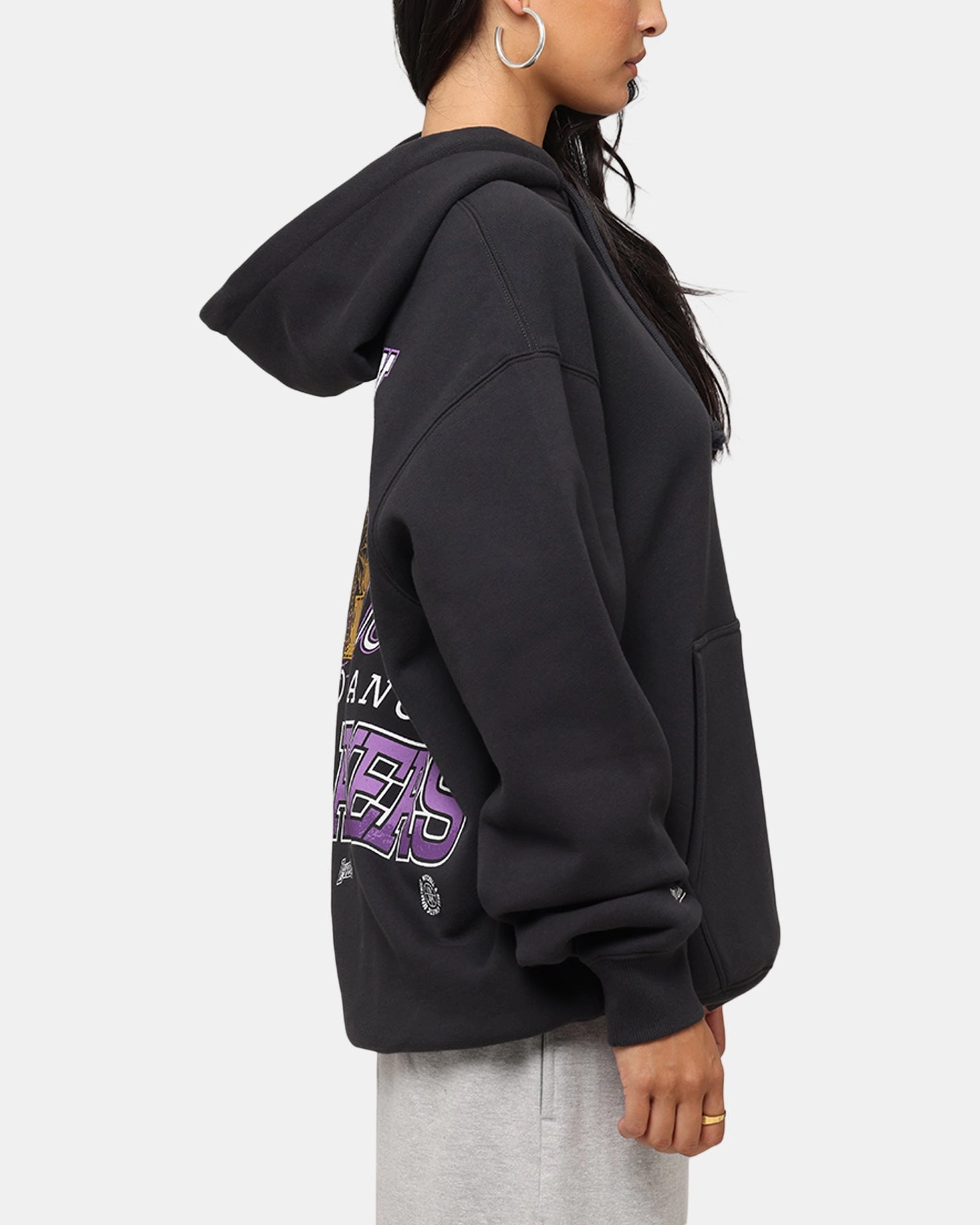 Mitchell & Ness Los Angeles Lakers Back To Back Hoodie Faded Black Limited Release