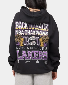 Mitchell & Ness Los Angeles Lakers Back To Back Hoodie Faded Black Reinforced Stitching