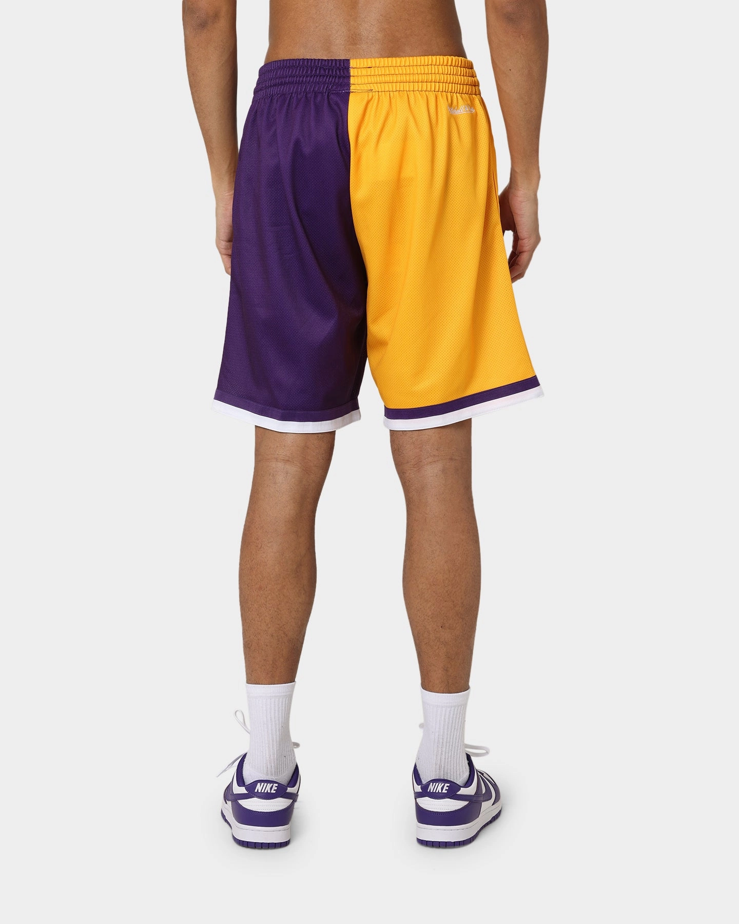 Mitchell & Ness Los Angeles Lakers Big Face 5.0 Shorts Yellow Wrinkle Free Weave Wrinkle Resistant Material