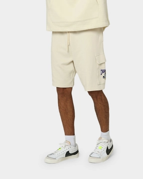 Hot Weather Sporty Chic Mitchell & Ness Los Angeles Lakers Cargo Shorts Khaki