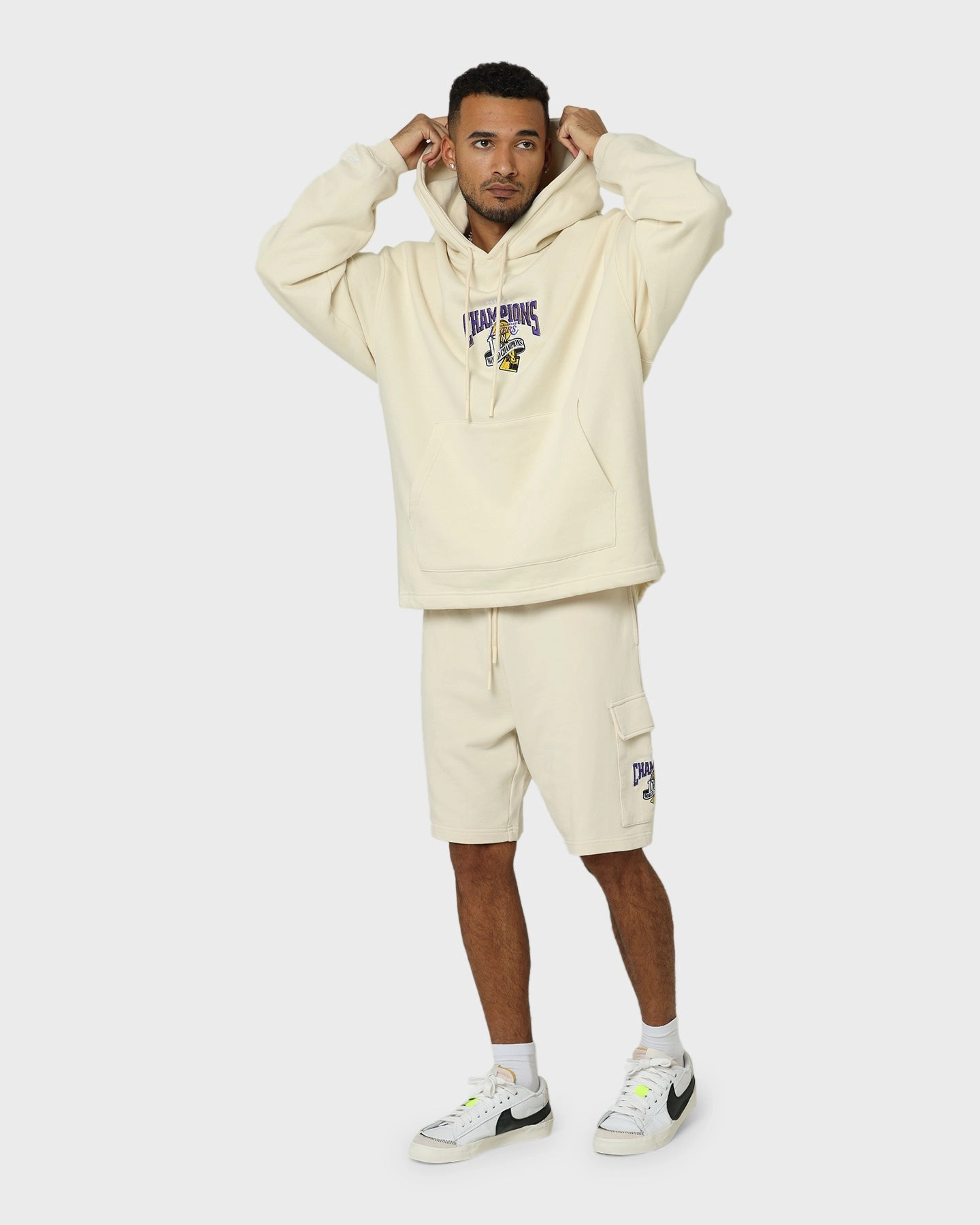 Flexible Stitching Mitchell & Ness Los Angeles Lakers Cargo Shorts Khaki